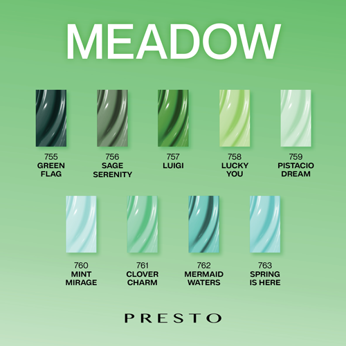PRESTO Color Series: MEADOW Set [9 Bottles] – Nail Labo USA