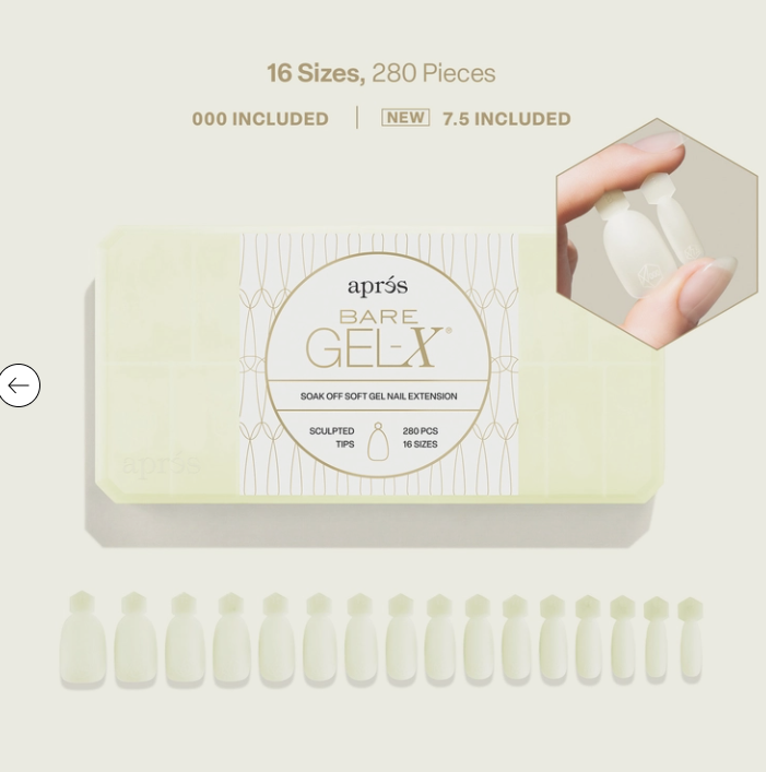 Aprés Bare Gel-X® Natural Box of Tips (16 sizes, 280pcs) [NEW