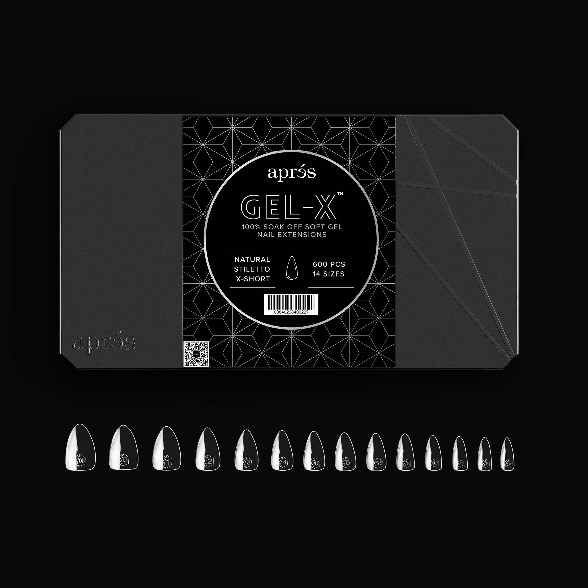 Aprés Gel-X Tips - Natural Stiletto Extra Short [600pcs] [NEW