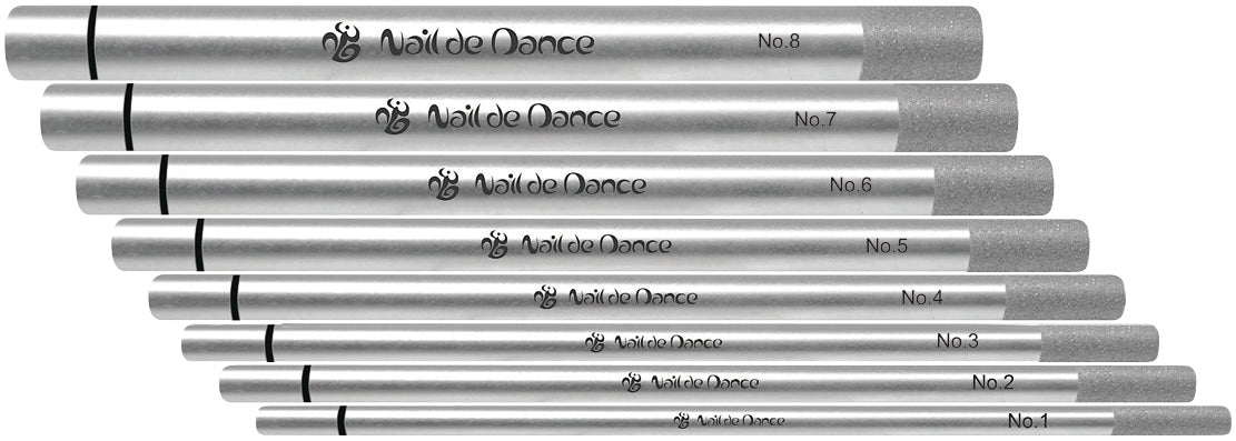 Nail de Dance Pinching Sticks w/ Diamond Coated Sanding Band [8pcs