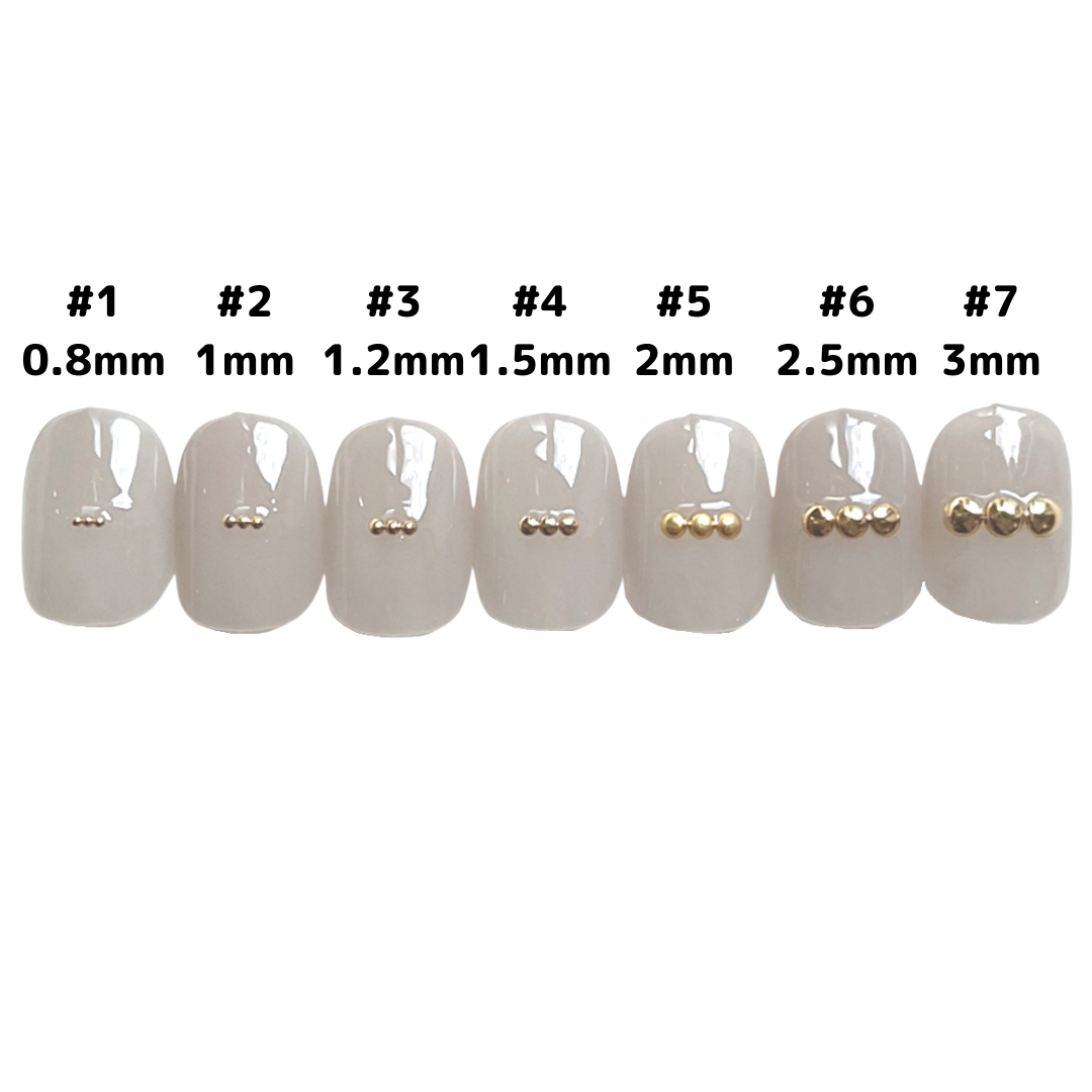 Nail Labo Metal Dots Gold #2 (1mm) 200pcs