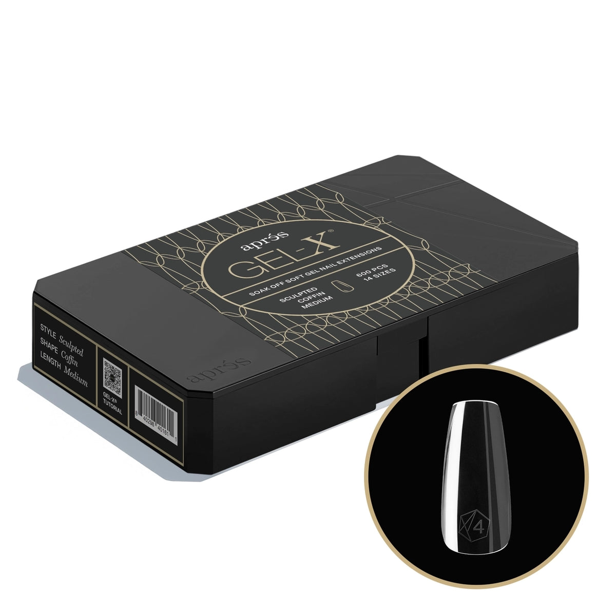 GEL-X® SCULPTED COFFIN BOX OF TIPS - PRO (600PCS)