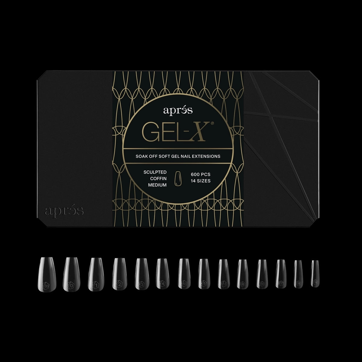 GEL-X® SCULPTED COFFIN BOX OF TIPS - PRO (600PCS)