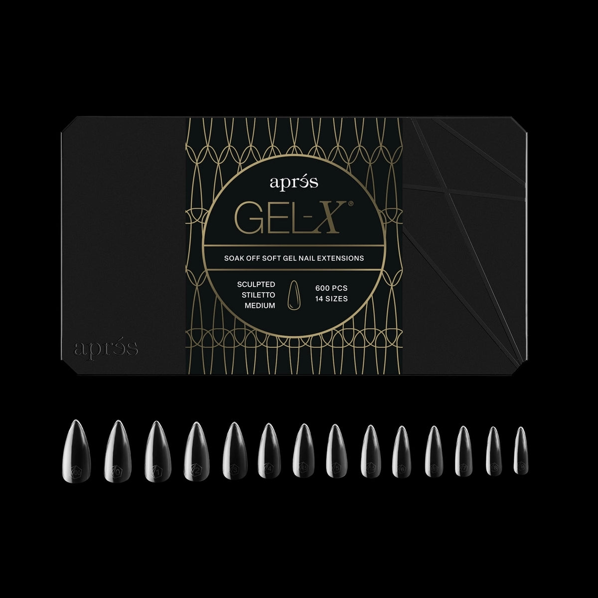 GEL-X® SCULPTED STILETTO BOX OF TIPS - PRO (600PCS)