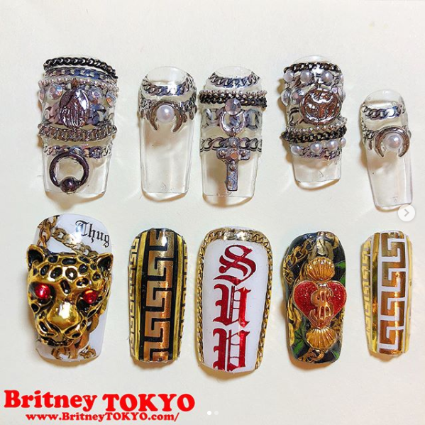 Tsumekira [sg] BritneyTOKYO Bling Bling Gold SG-BTK-107 (2 Sheets) [While Supplies Last]