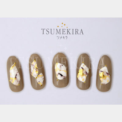 Tsumekira [noble] Marble White x Gold NO-MAR-102