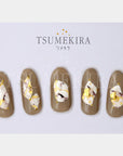 Tsumekira [noble] Marble White x Gold NO-MAR-102 [While Supplies Last]