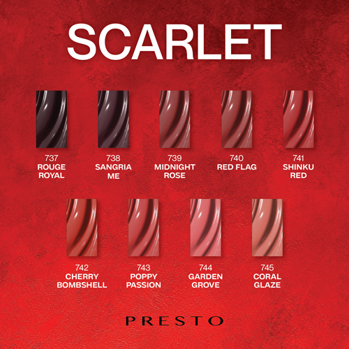 PRESTO Color Series: SCARLET Set [9 Bottles]
