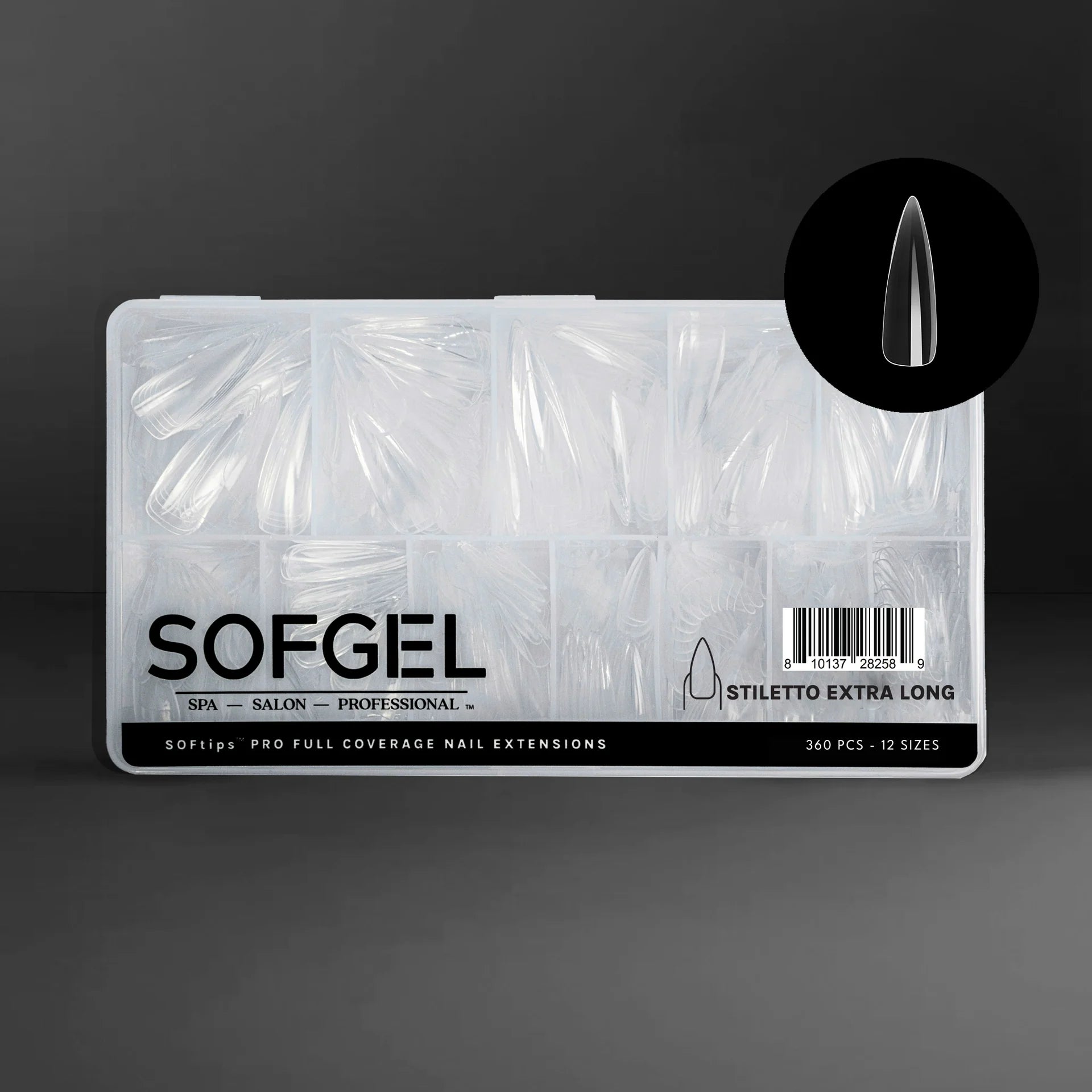Sofgel Stiletto Extra Long Tip Box [360 pcs]