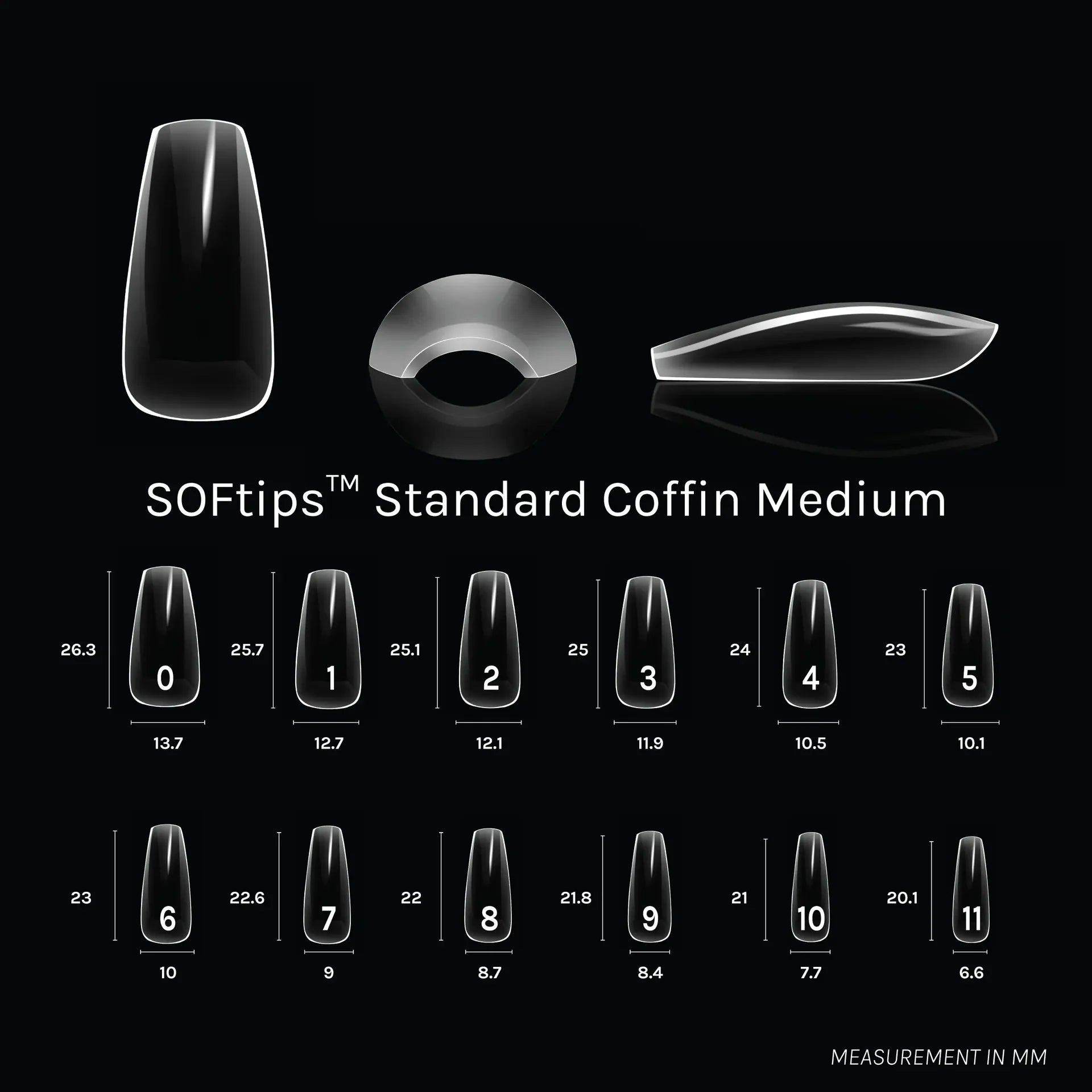 SOFtips™ Full Cover Nail Tips - Standard Coffin Medium