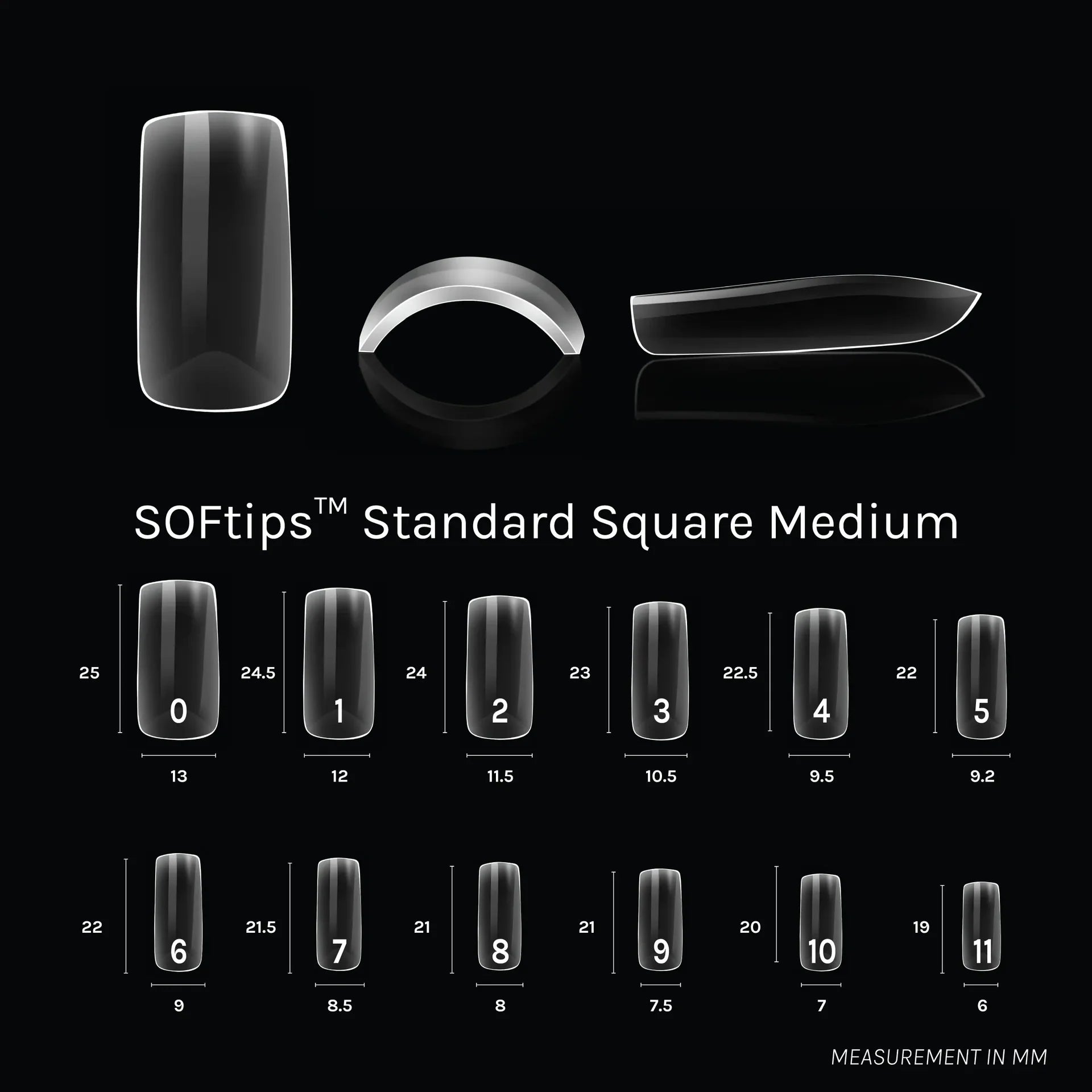 SOFtips™ Full Cover Nail Tips - Standard Square Medium