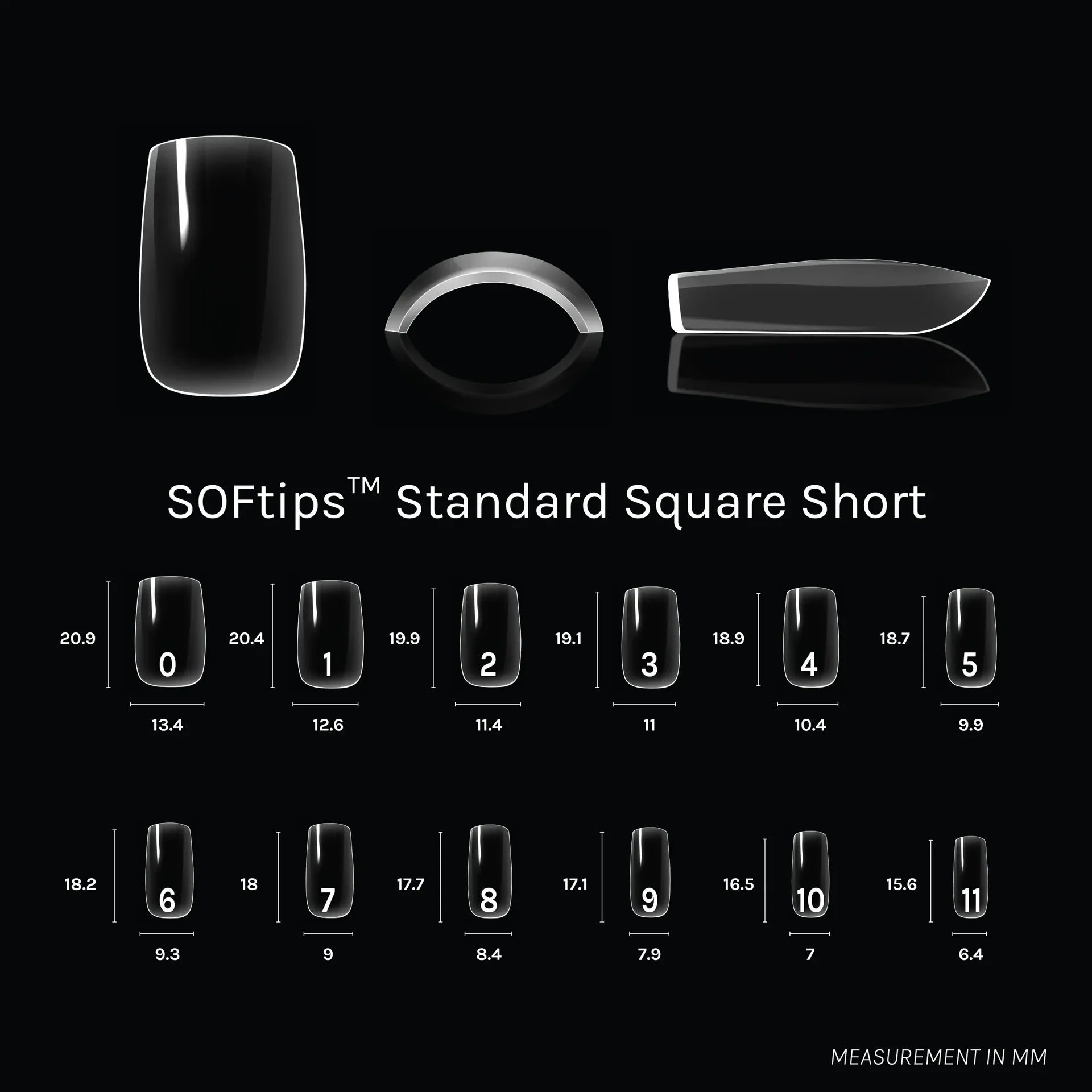 SOFtips™ Full Cover Nail Tips - Standard Square Short