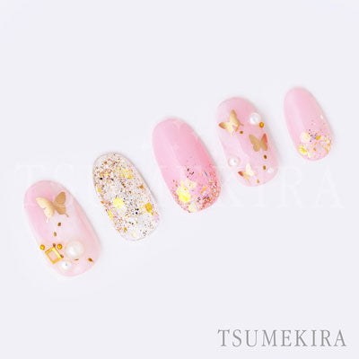 Tsumekira [sg] Butterfly Silhouette Champagne Pink SG-BSA-103