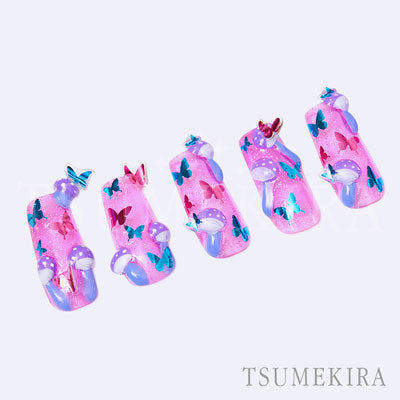 Tsumekira [sg] LATIN WITCH Butterfly Silhouette Pink SG-BSA-105