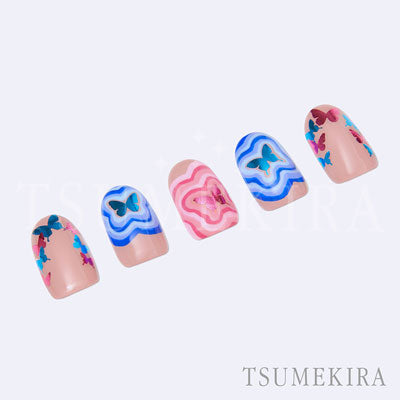 Tsumekira [sg] LATIN WITCH Butterfly Silhouette Blue SG-BSA-106