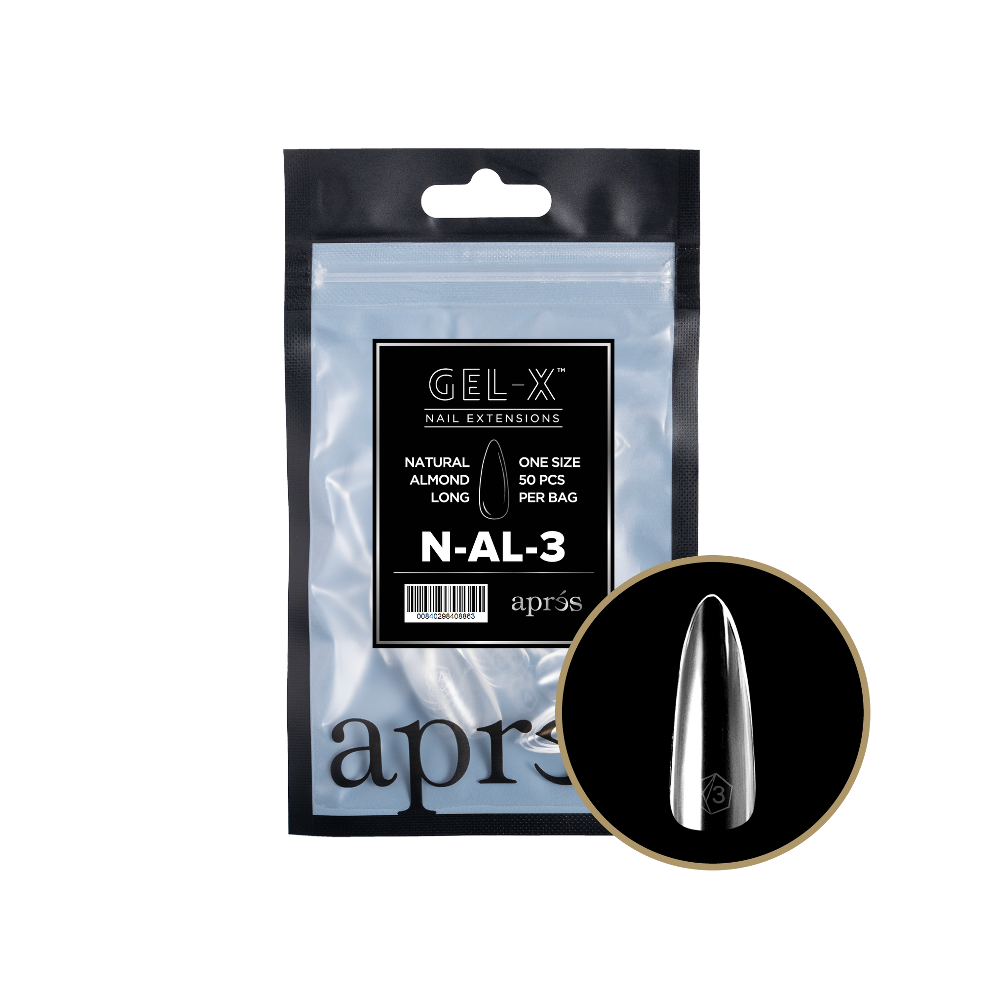 Aprés Gel-X Refill - Natural Almond Long