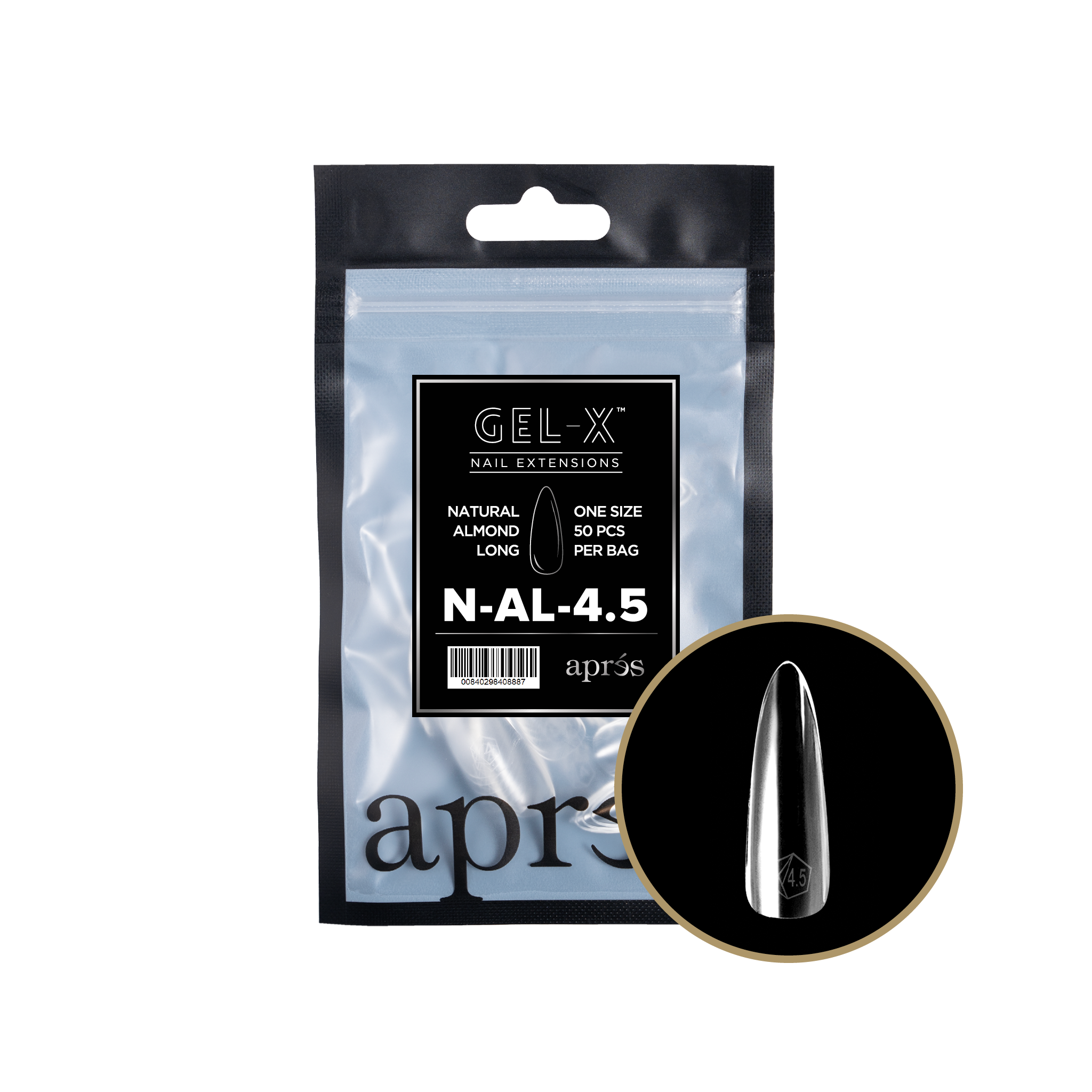 Aprés Gel-X Tips - Natural Almond Long [Individual] [50pc] [NEW]