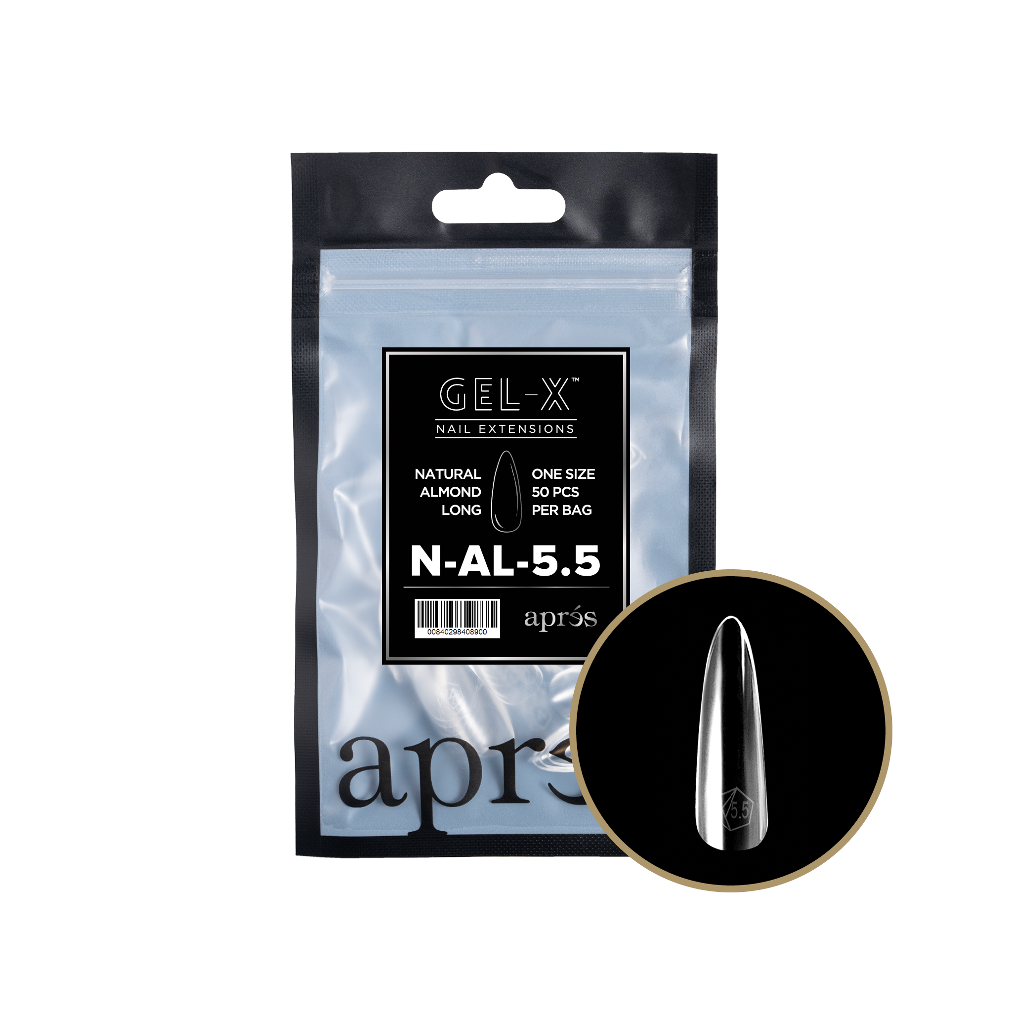 Aprés Gel-X Tips - Natural Almond Long [Individual] [50pc] [NEW]