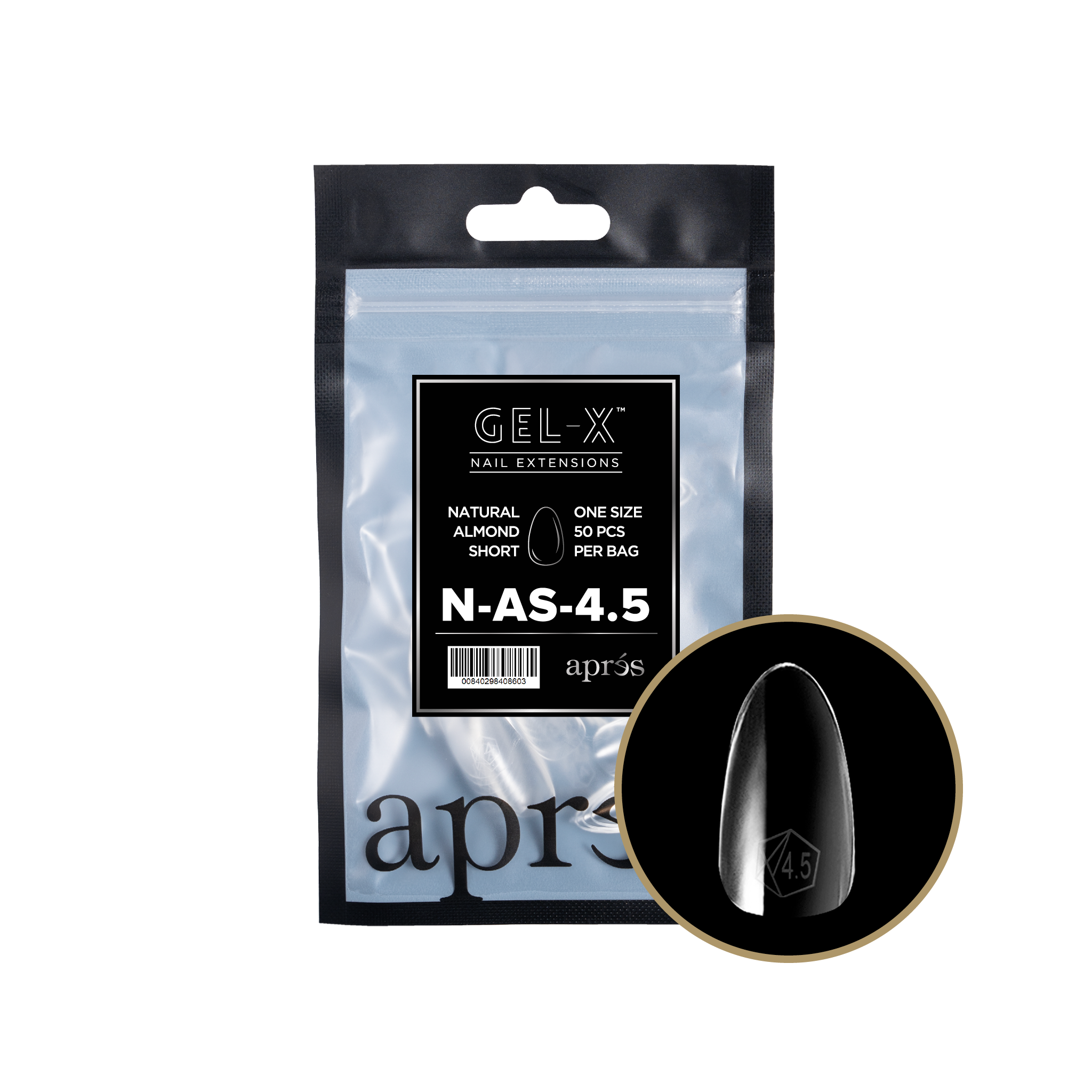 Aprés Gel-X Tips - Natural Almond Short [Individual] [50pc] [NEW]