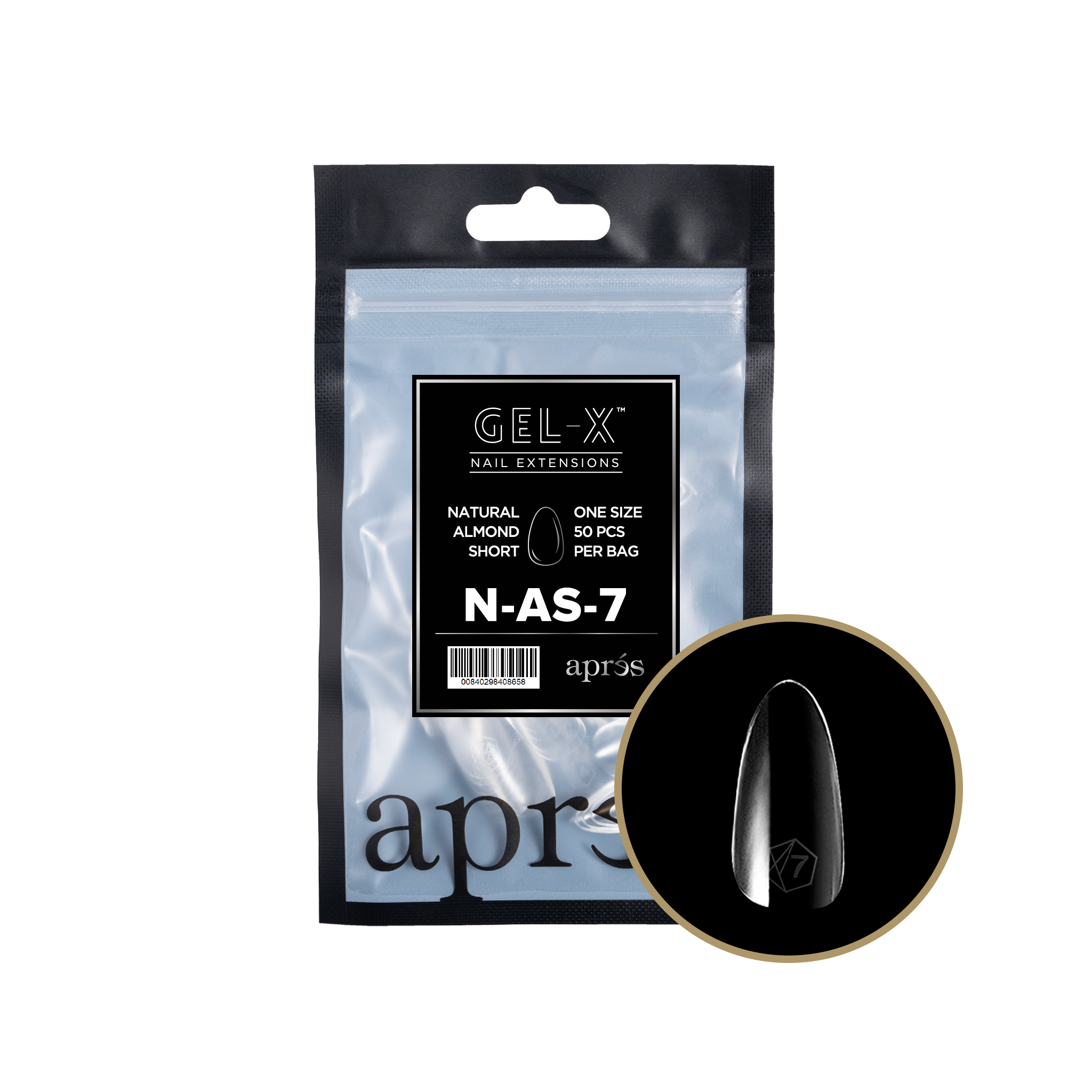 Aprés Gel-X Tips - Natural Almond Short [Individual] [50pc] [NEW]