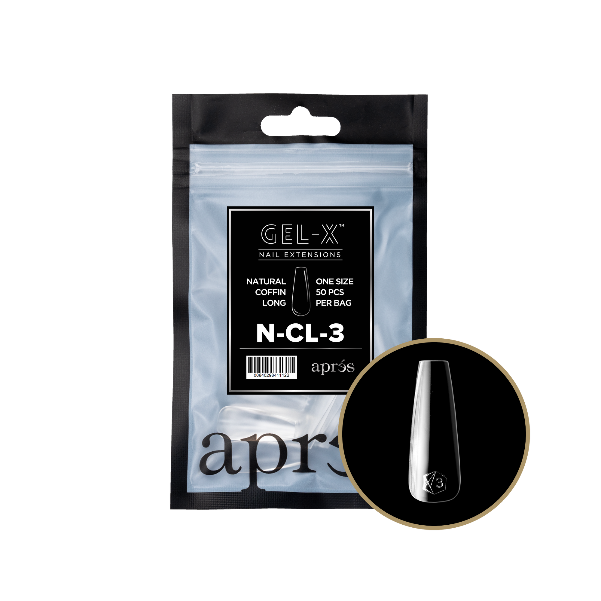 Aprés Gel-X Refill - Natural Coffin Long