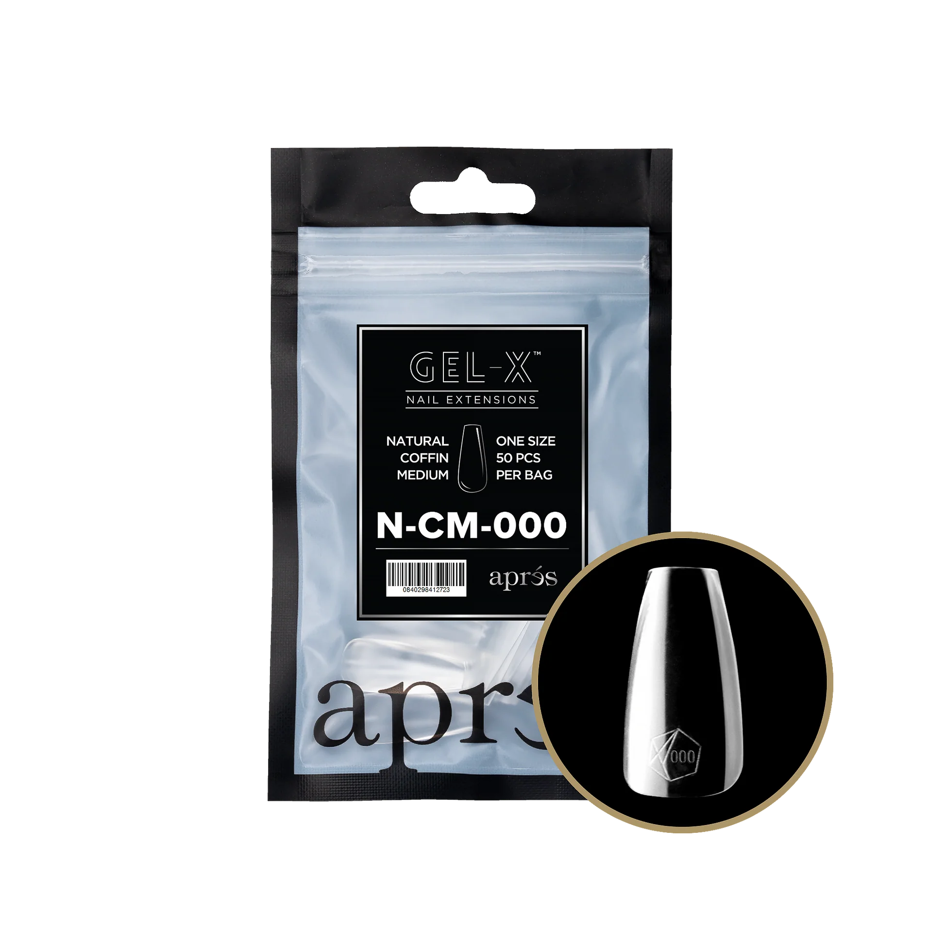 Aprés Gel-X Refill - Natural Coffin Medium