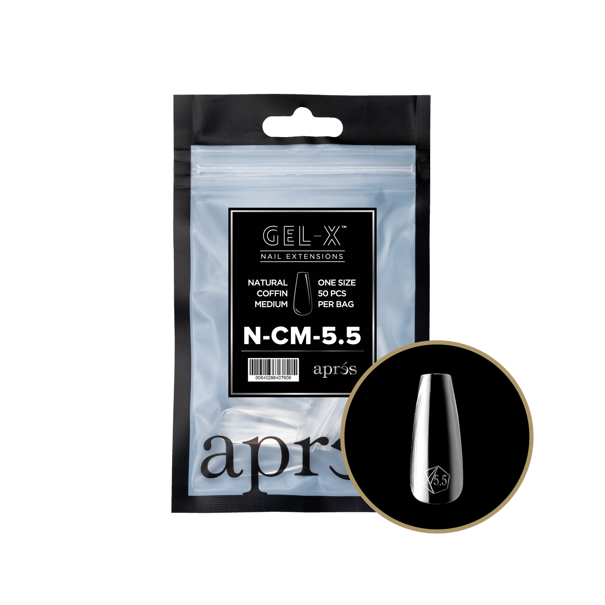 Aprés Gel-X Refill - Natural Coffin Medium