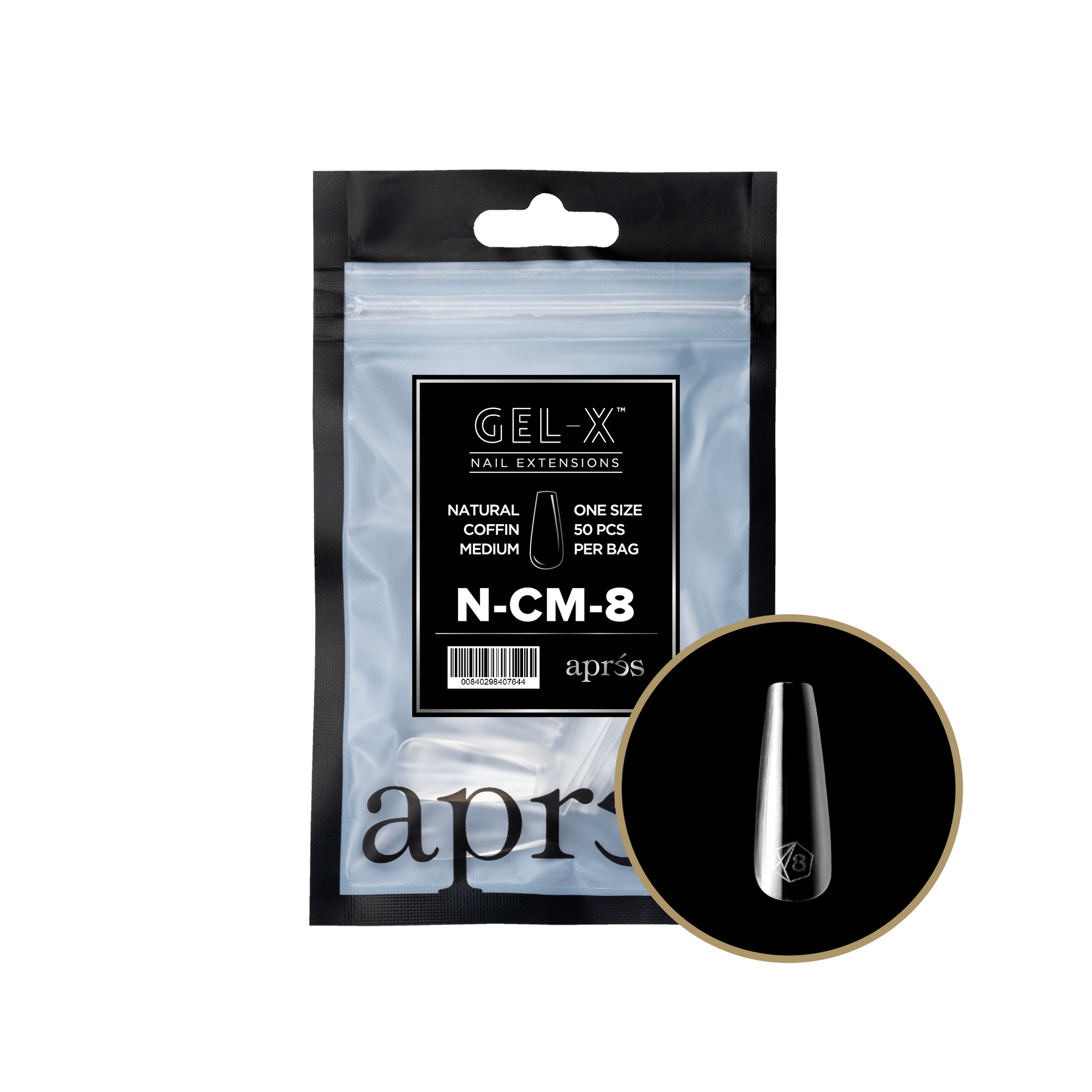 Aprés Gel-X Refill - Natural Coffin Medium