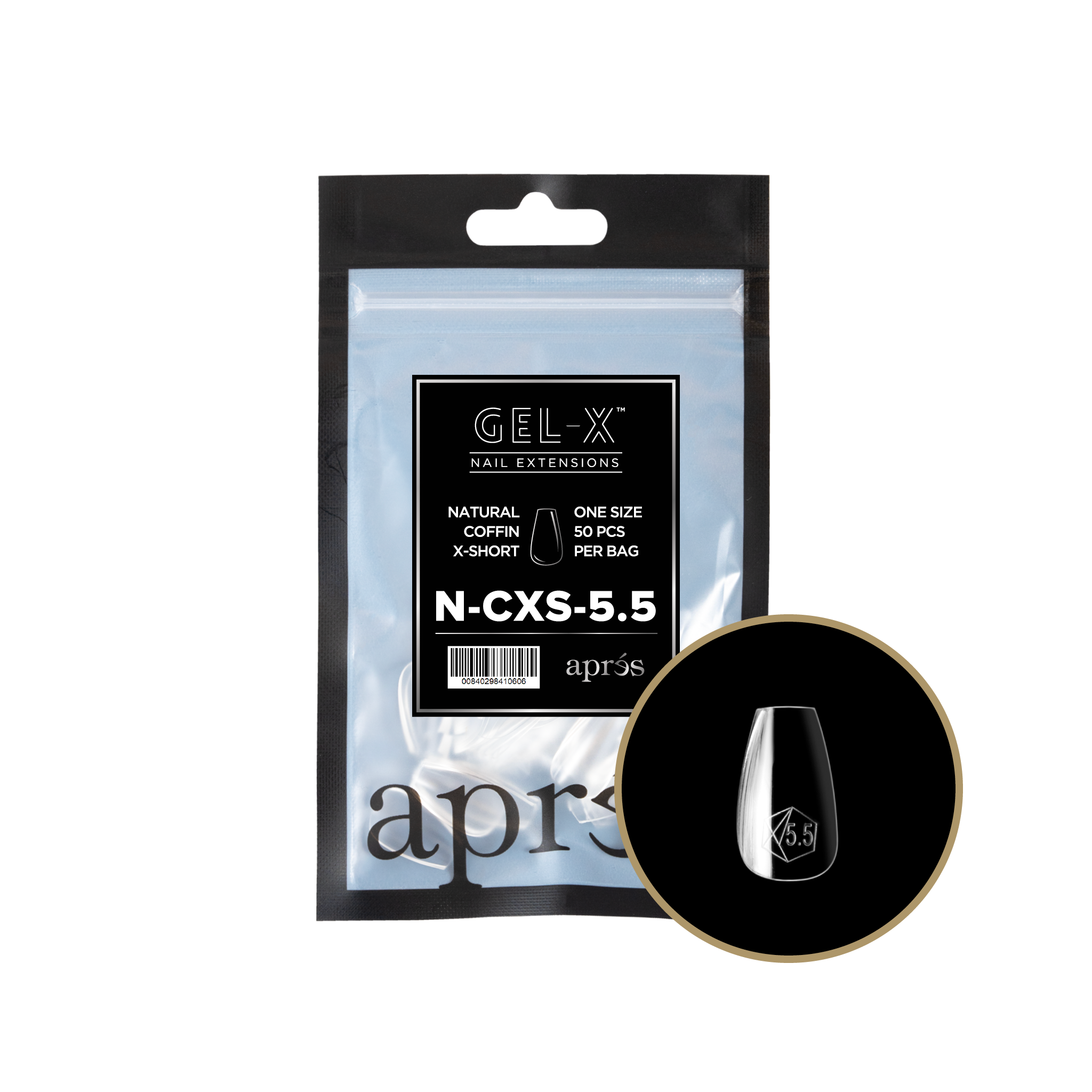 Aprés Gel-X Refill - Natural Coffin Extra Short