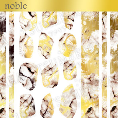 Tsumekira [noble] Marble White x Gold NO-MAR-102 [While Supplies Last]