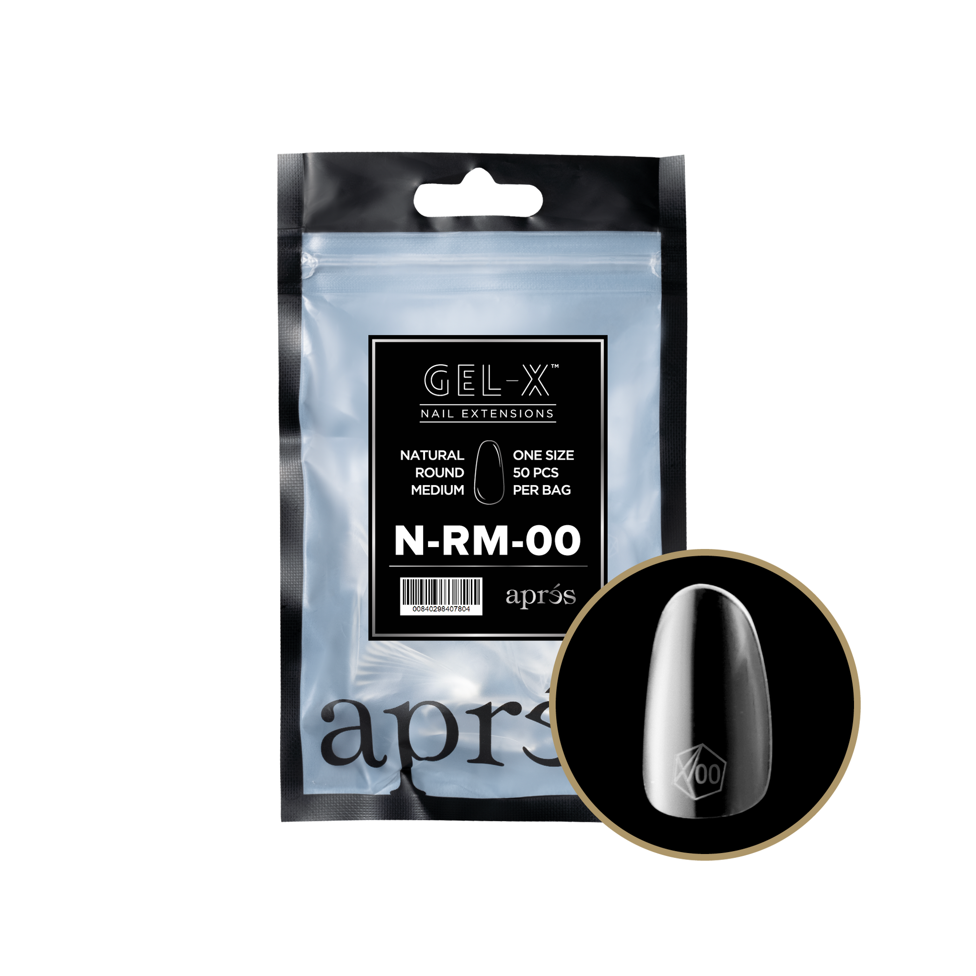 Aprés Gel-X Refill - Natural Round Medium