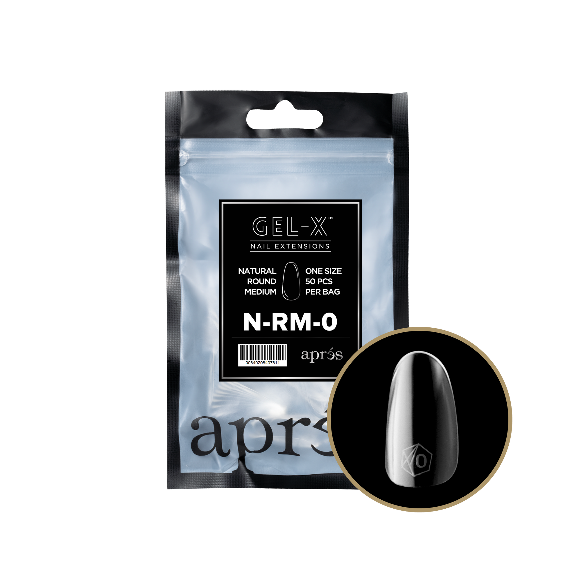 Aprés Gel-X Refill - Natural Round Medium
