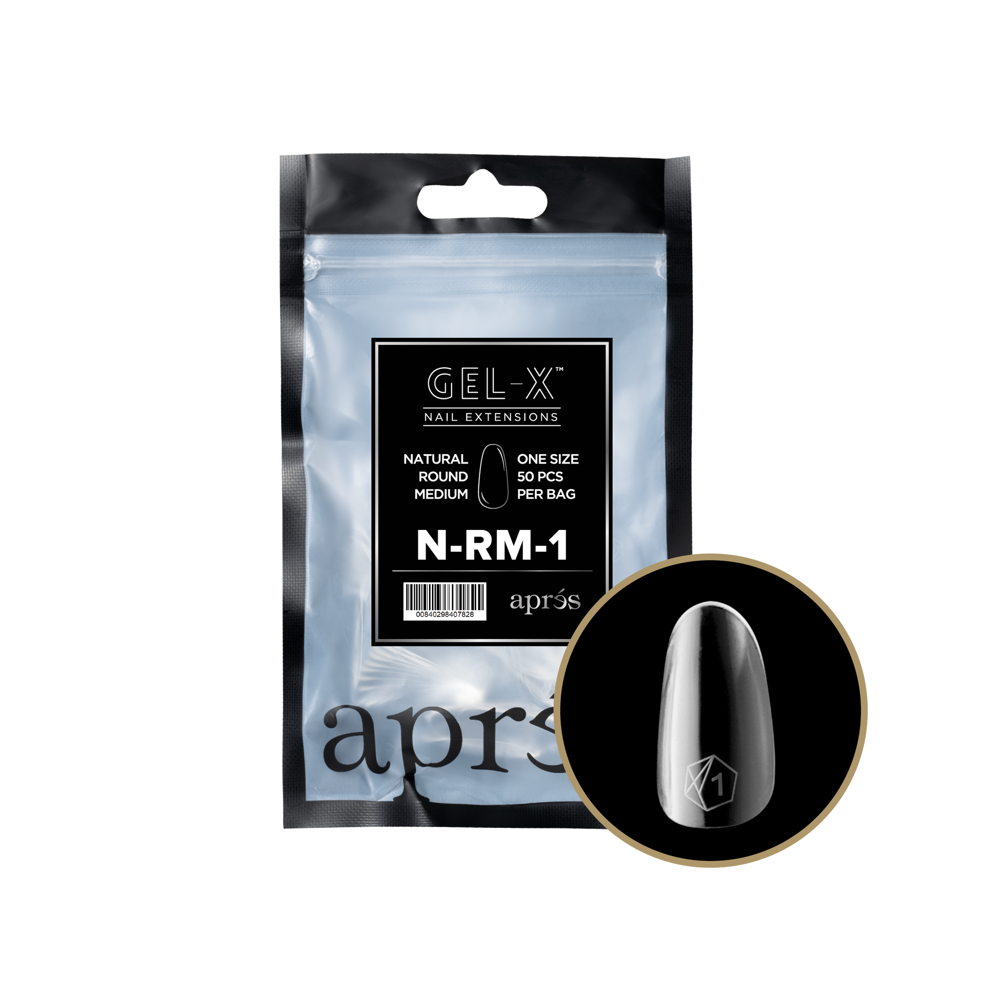 Aprés Gel-X Refill - Natural Round Medium