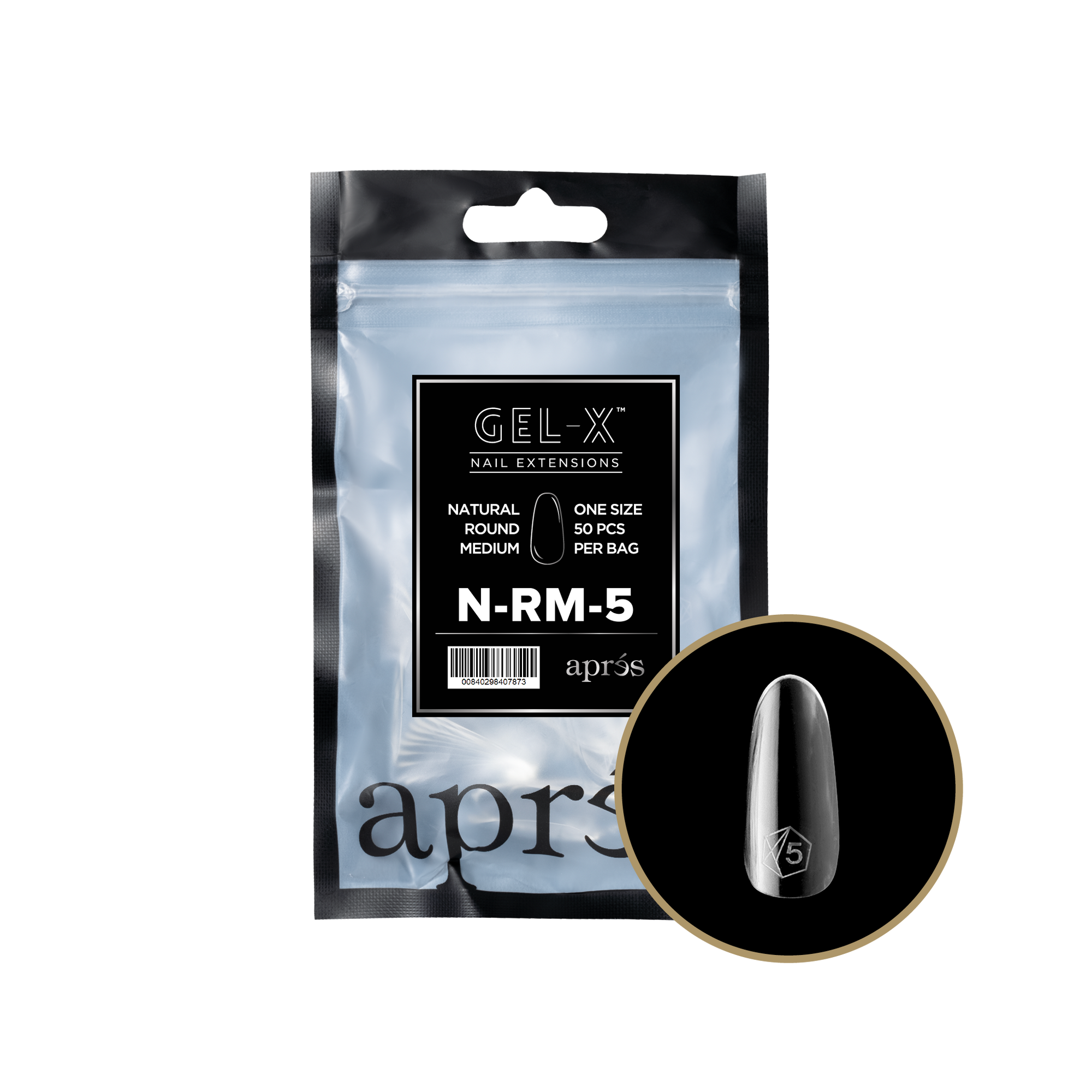 Aprés Gel-X Refill - Natural Round Medium