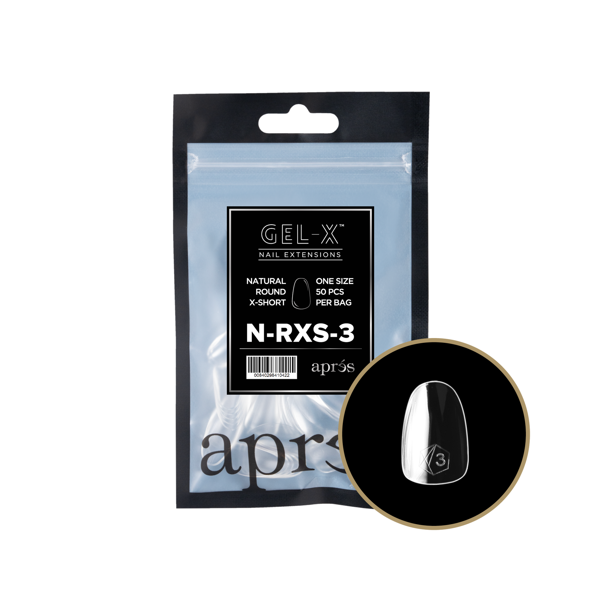 Aprés Gel-X Refill - Natural Round Extra Short