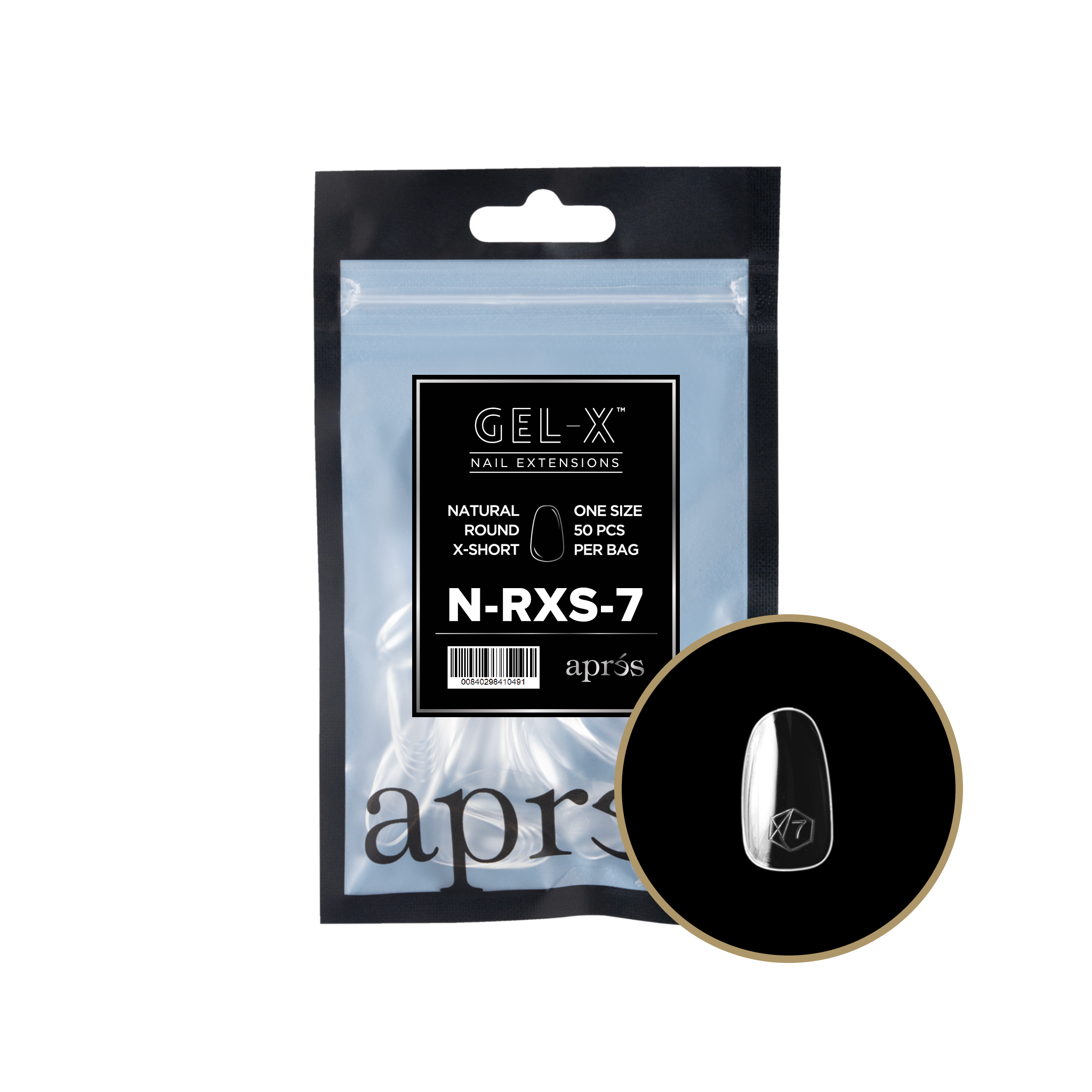 Aprés Gel-X Tips - Natural Round Extra Short [Individual] [50pc] [NEW]