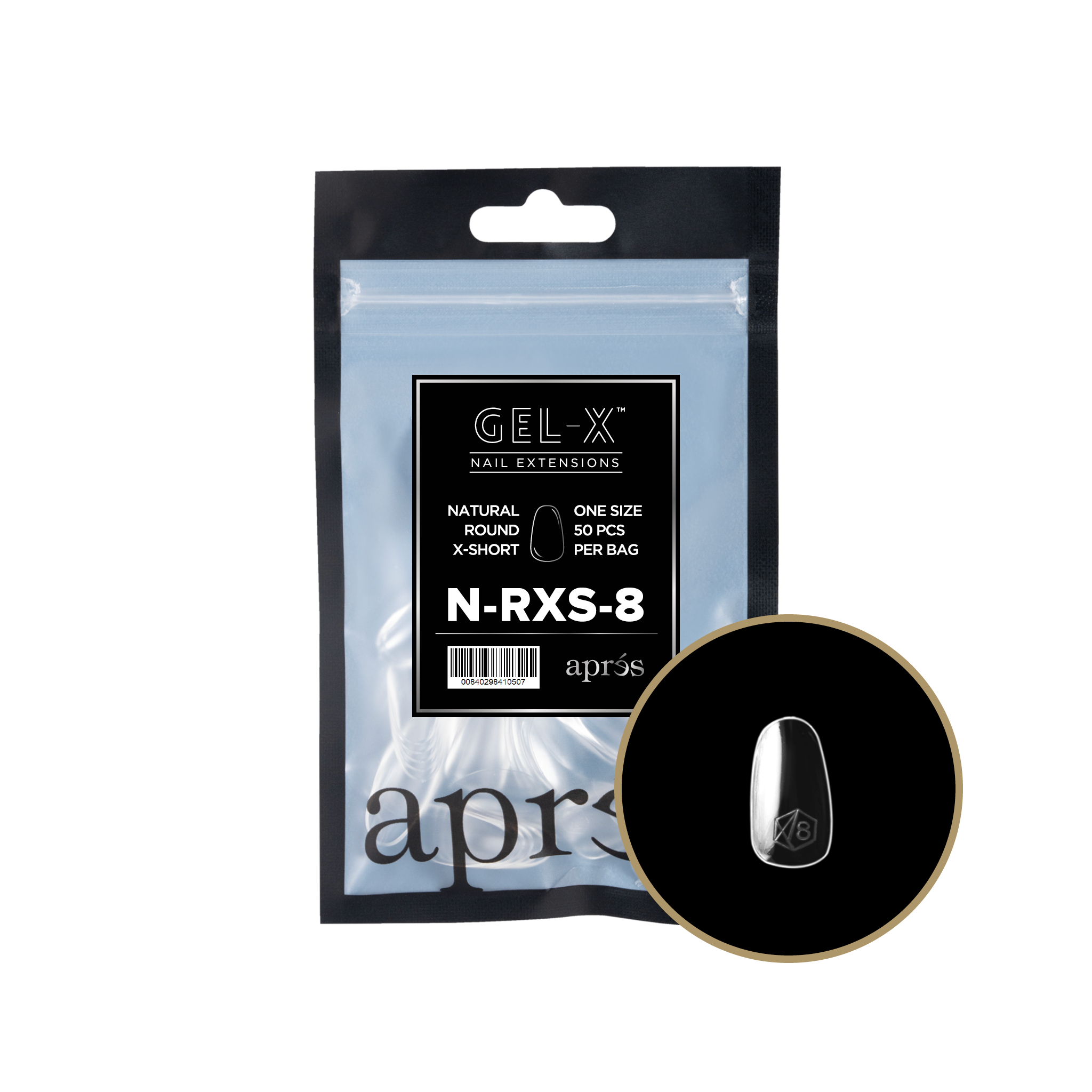 Aprés Gel-X Tips - Natural Round Extra Short [Individual] [50pc] [NEW]