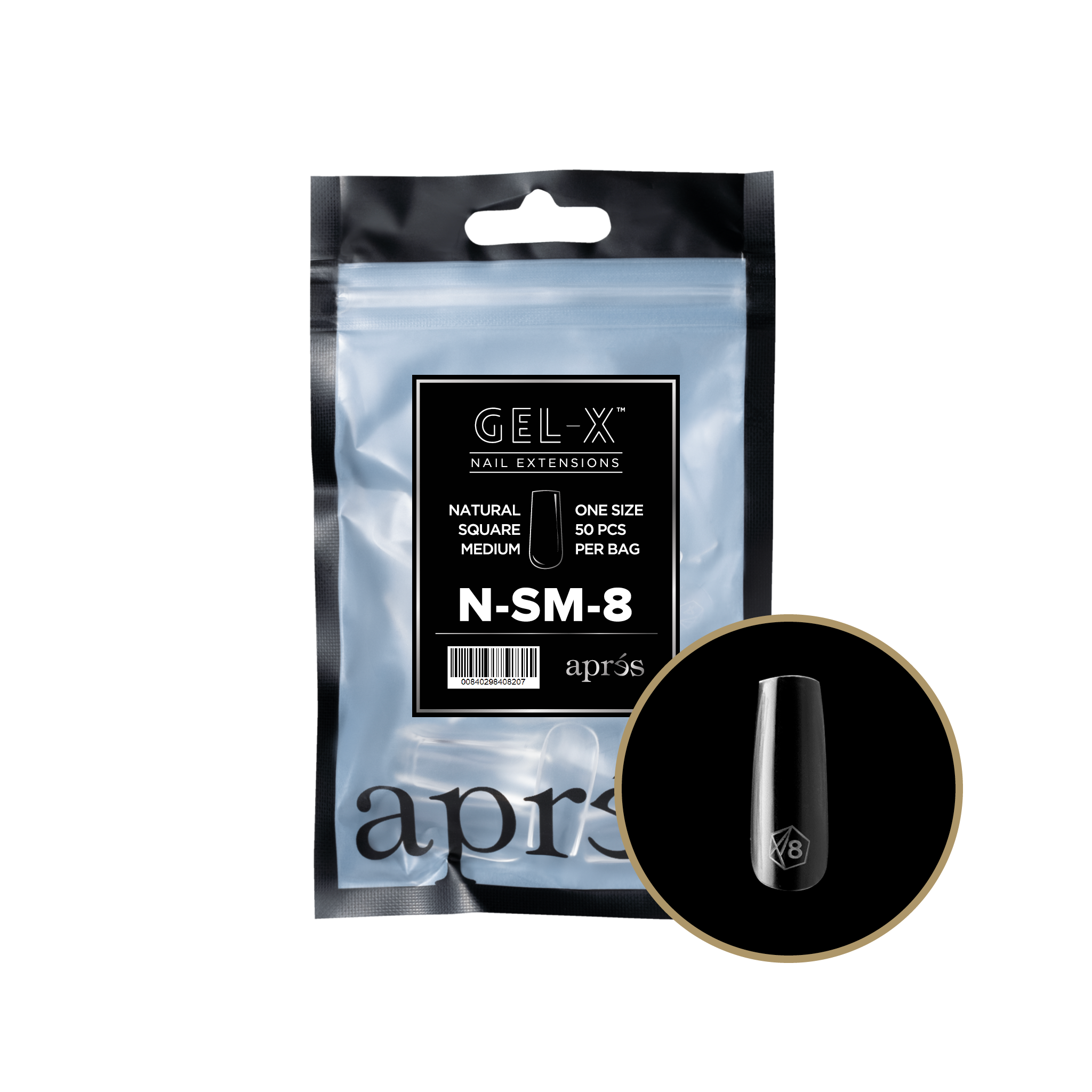 Aprés Gel-X Tips - Natural Square Medium [Individual] [50pc] [NEW]