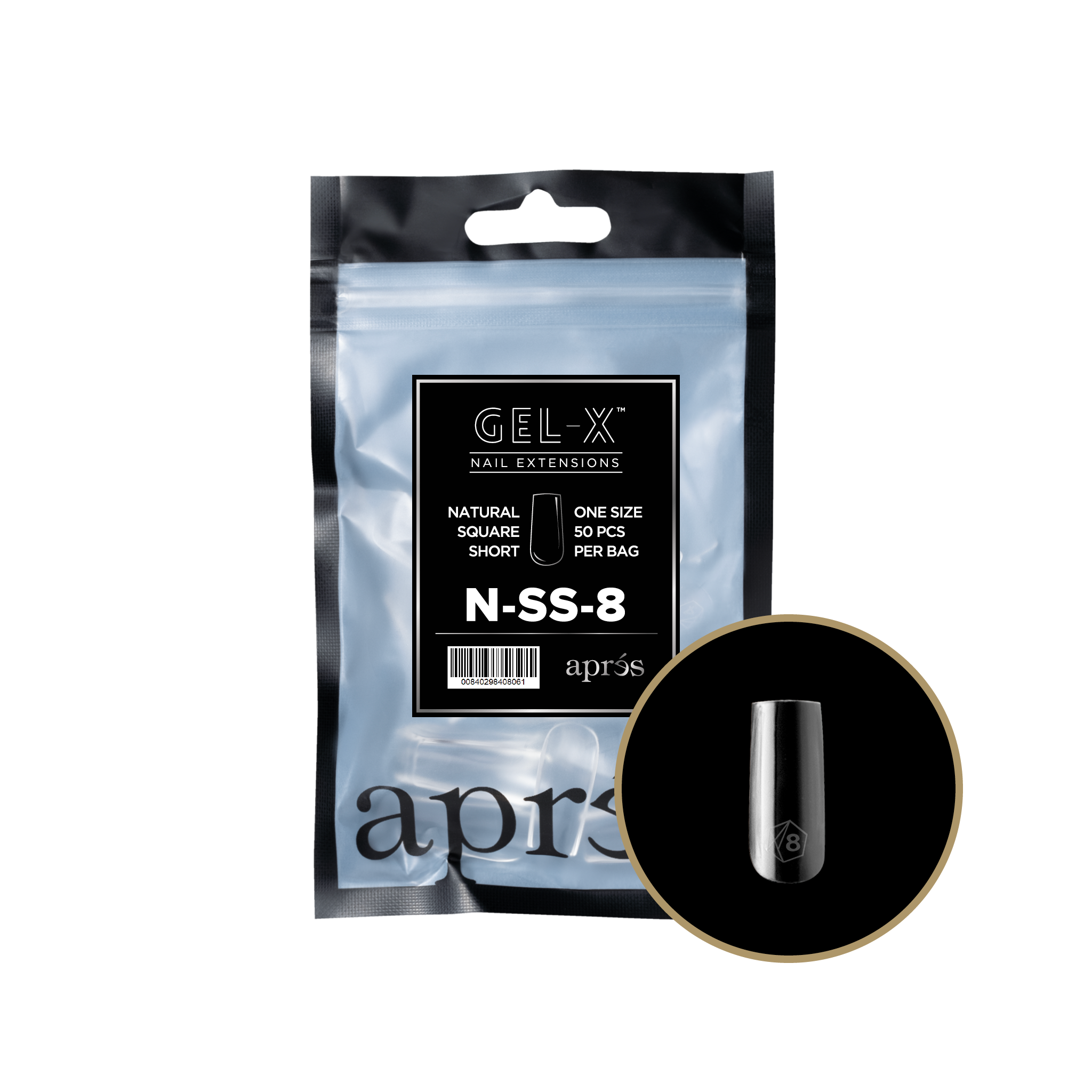 APRES - Gel-X™ Natural Square Extra Short Box Of Tips | ND Nails Supply