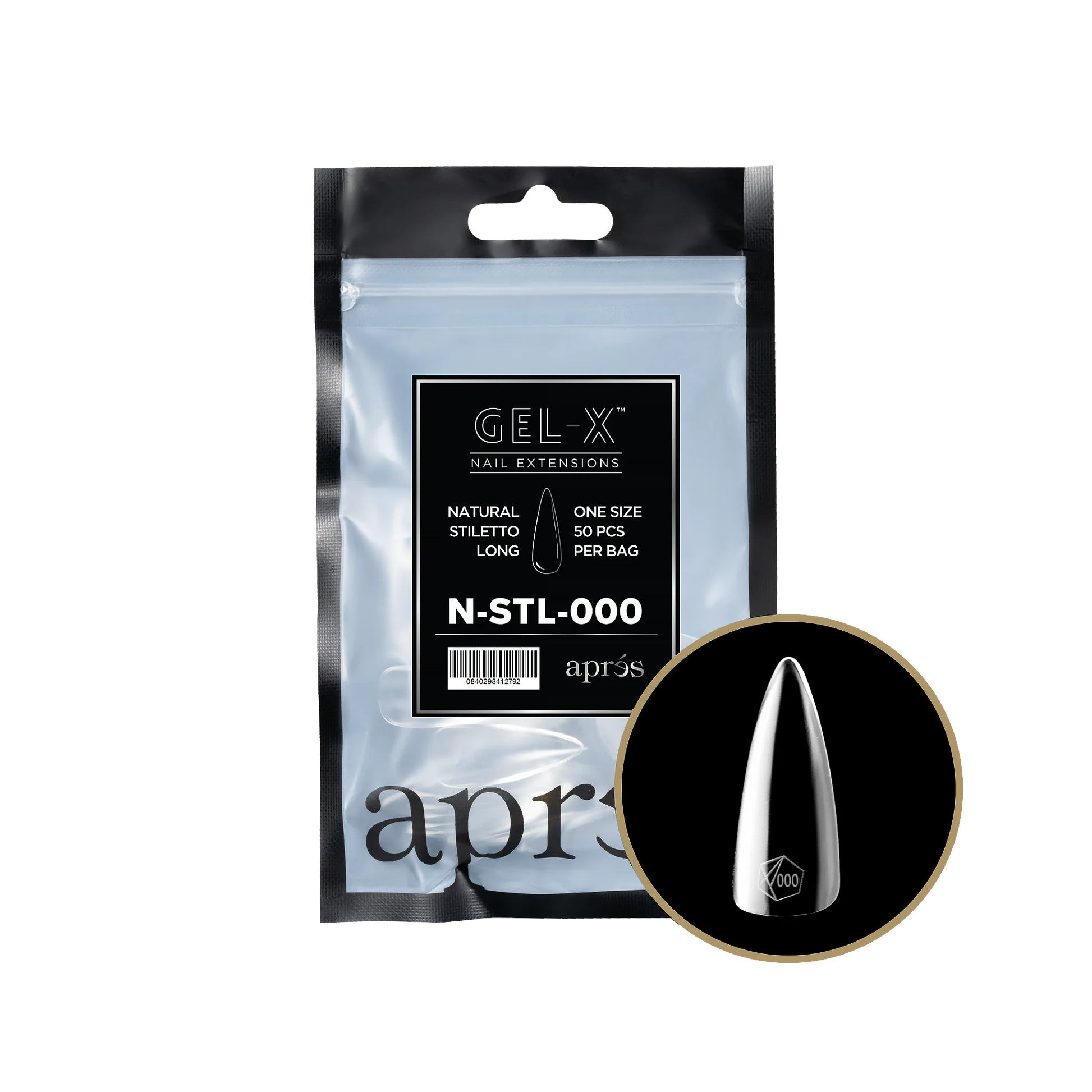 Aprés Gel-X Refill - Natural Stiletto Long