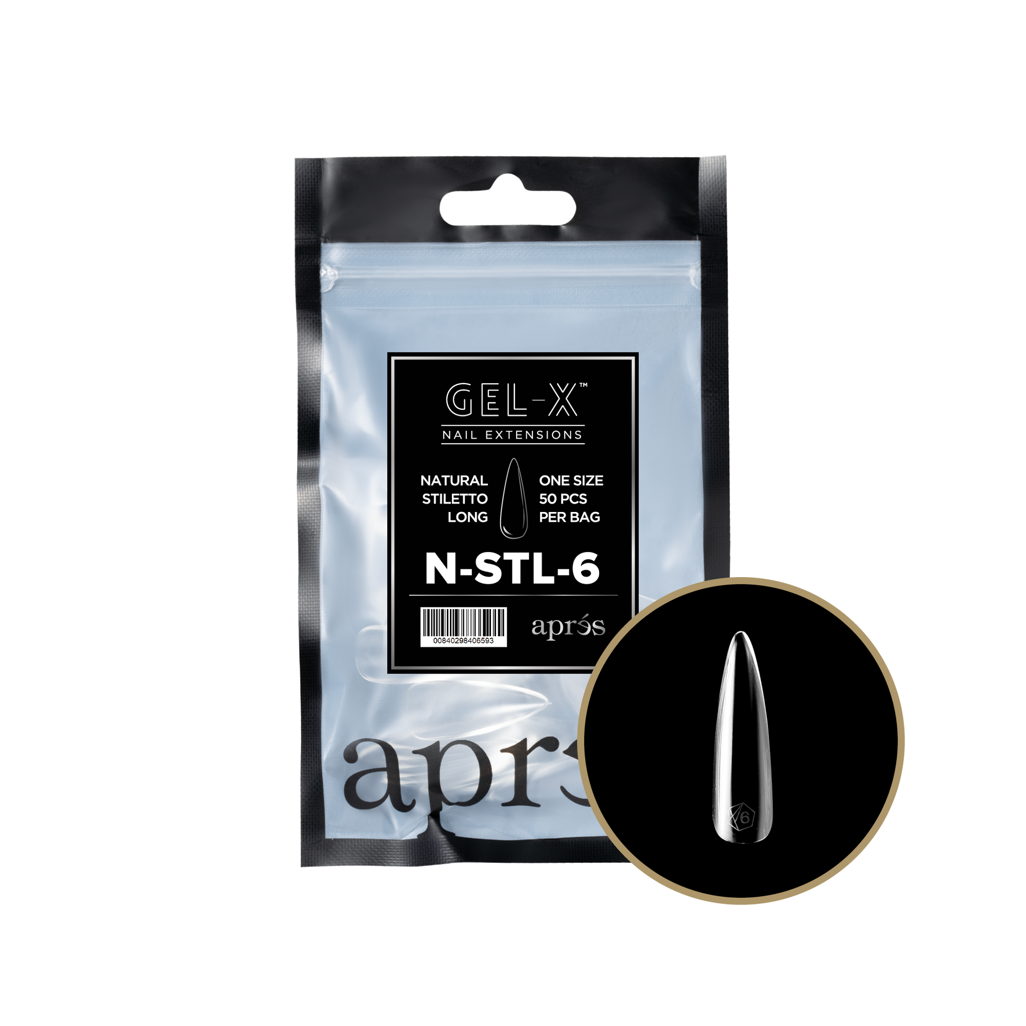Aprés Gel-X Refill - Natural Stiletto Long