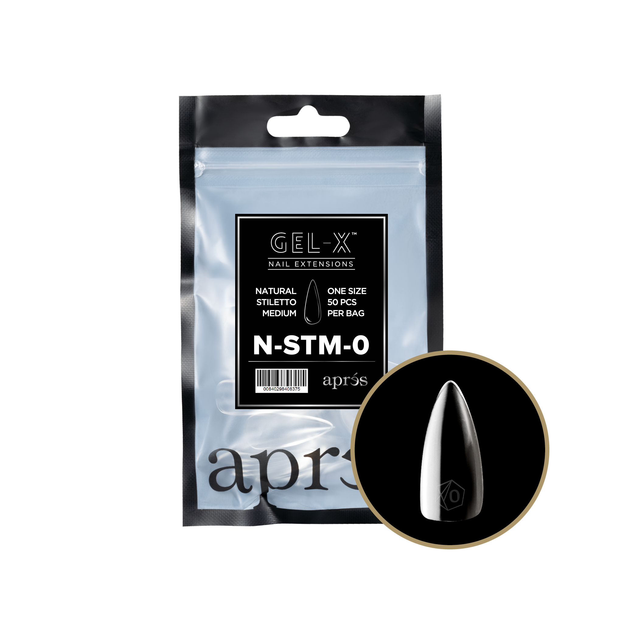 Aprés Gel-X Refill - Natural Stiletto Medium