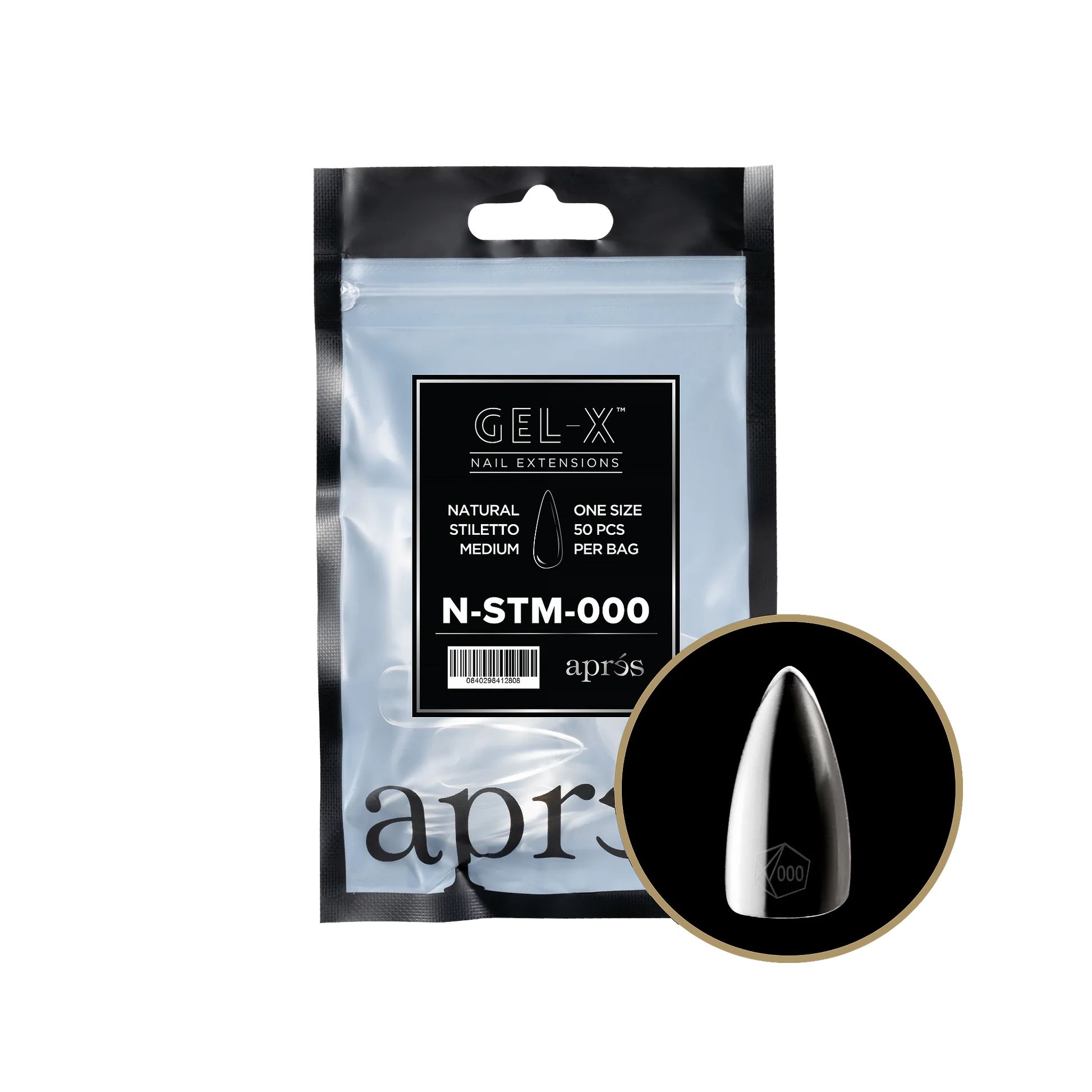 Aprés Gel-X Refill - Natural Stiletto Medium