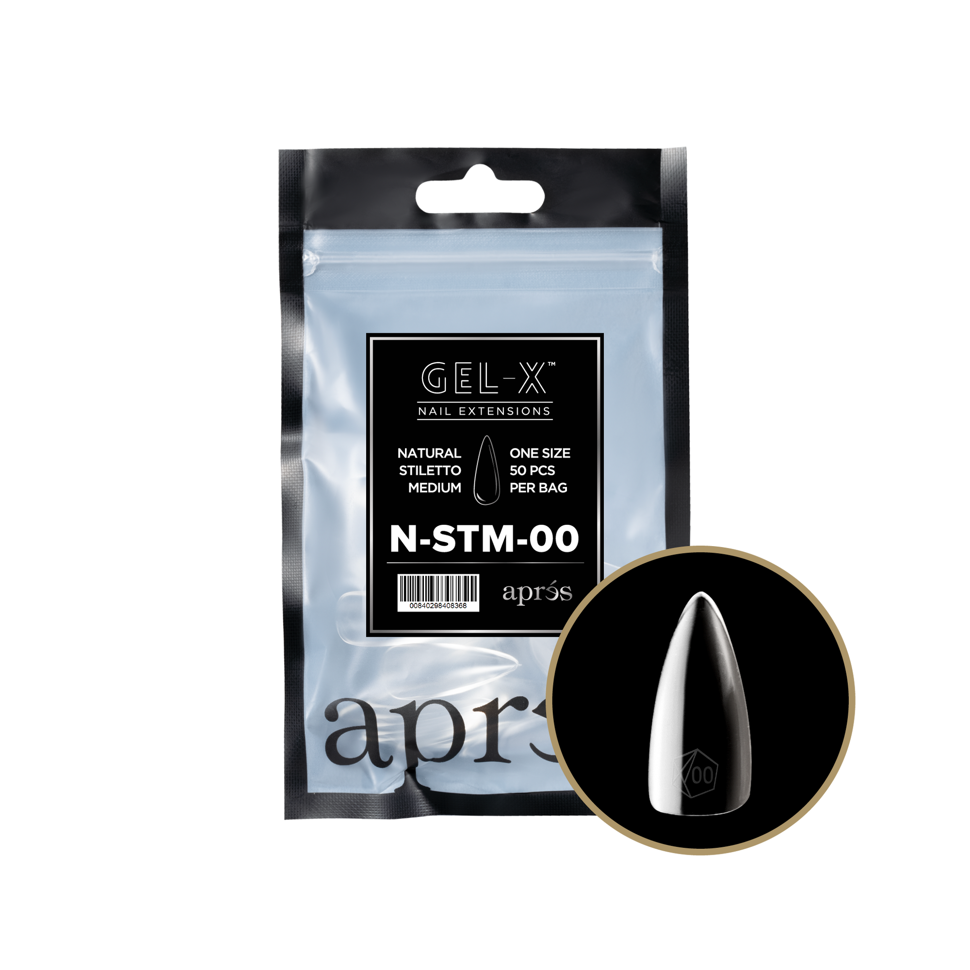 Aprés Gel-X Refill - Natural Stiletto Medium
