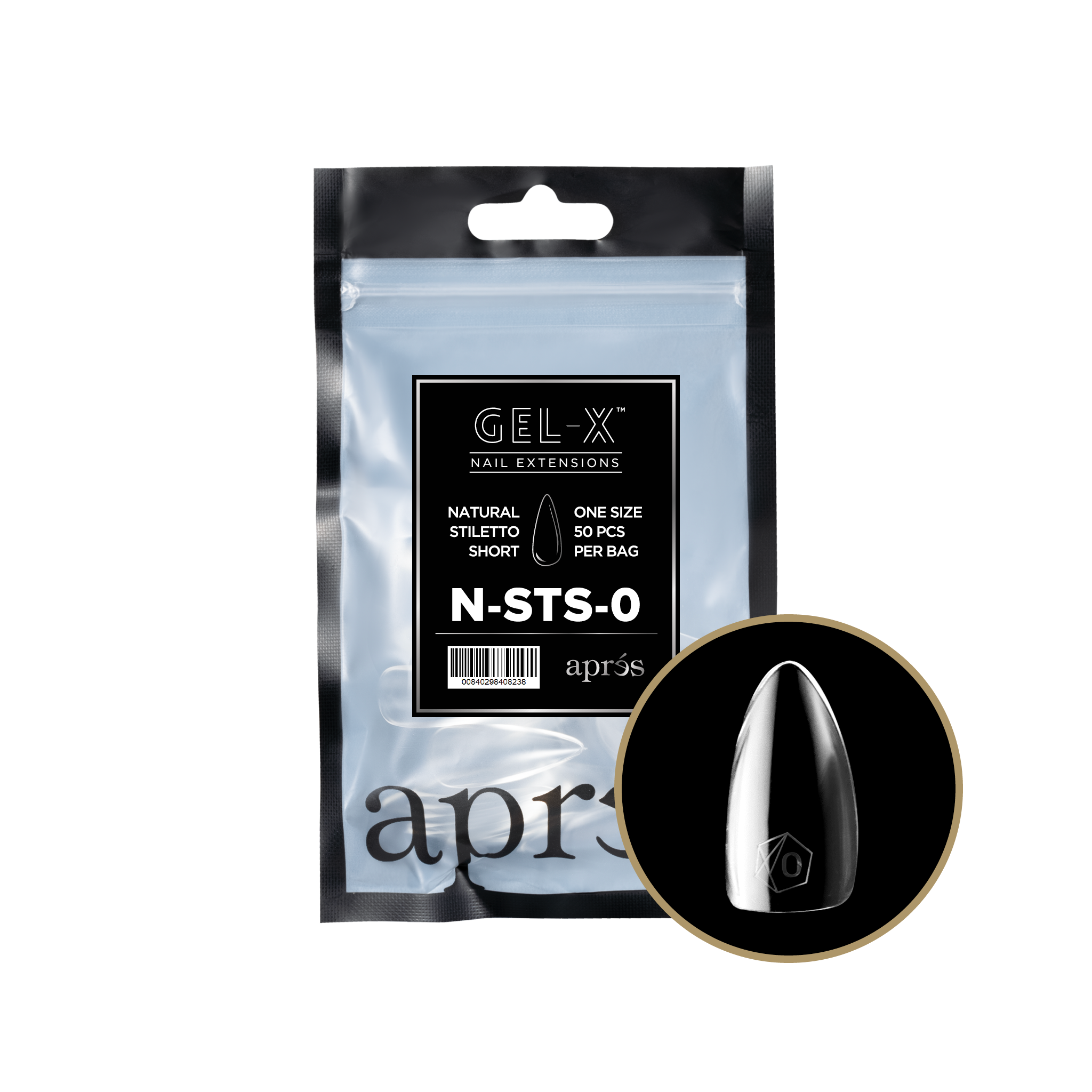 Aprés Gel-X Refill - Natural Stiletto Short