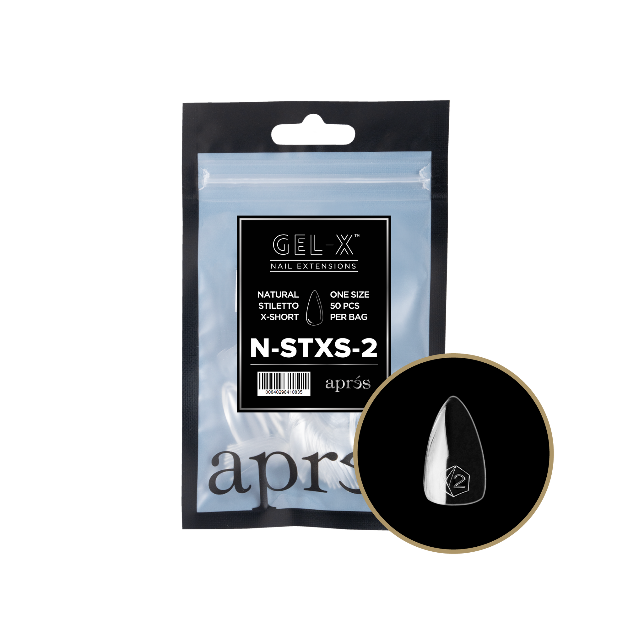 Aprés Gel-X Refill - Natural Stiletto Extra Short
