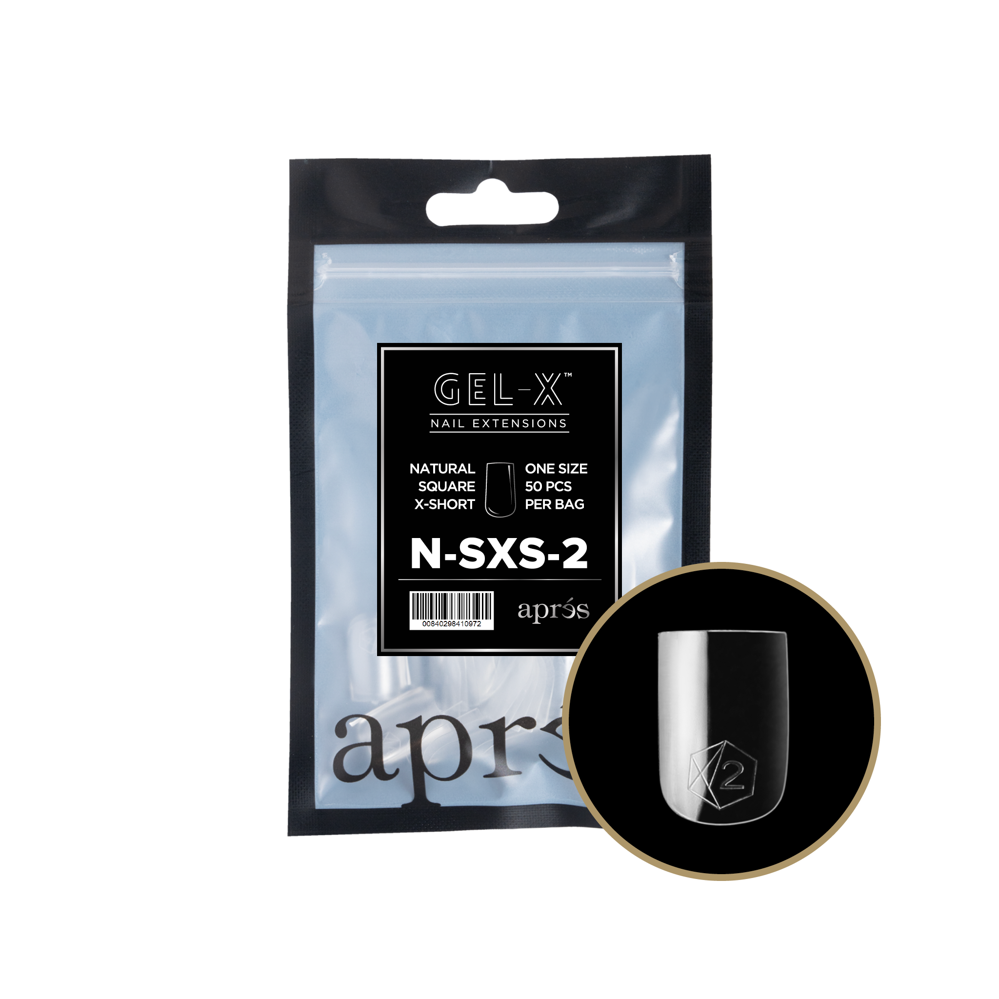 Aprés Gel-X Tips - Natural Square Extra Short [Individual] [50pc] [NEW]