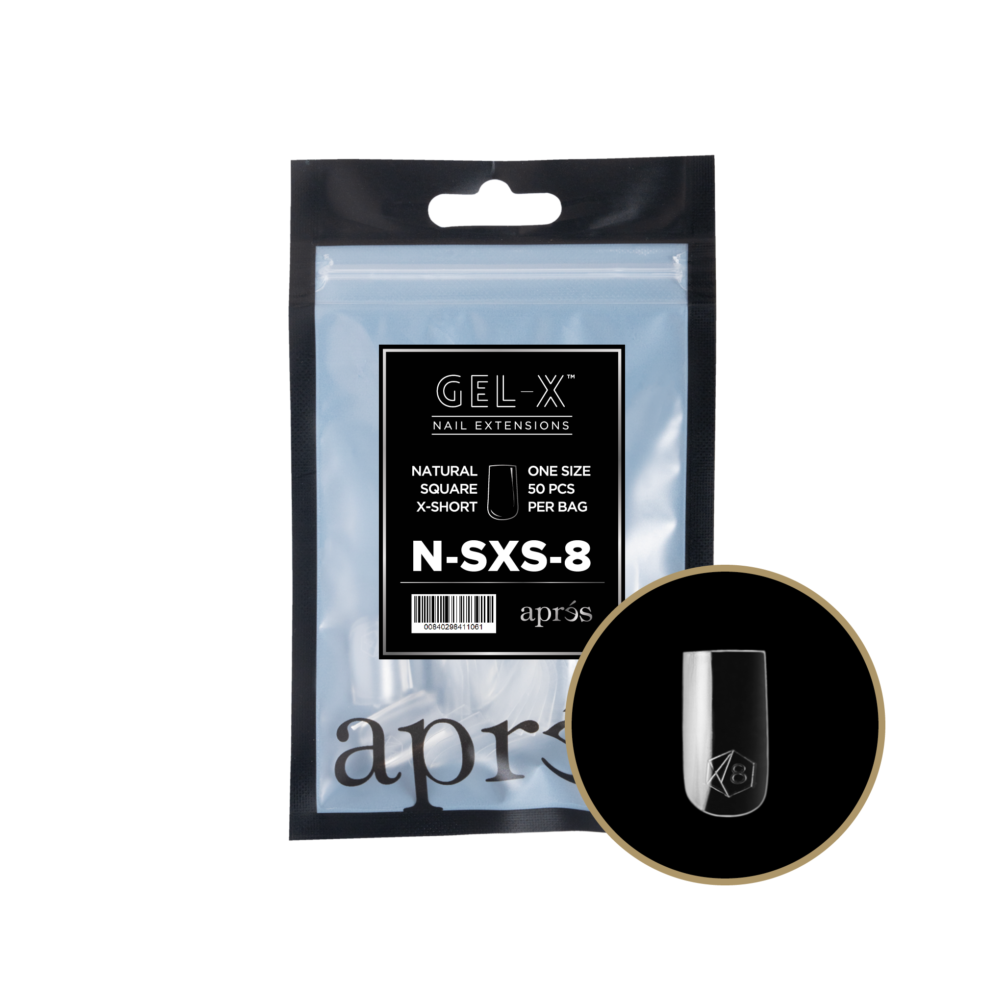 Aprés Gel-X Tips - Natural Square Extra Short [Individual] [50pc] [NEW]